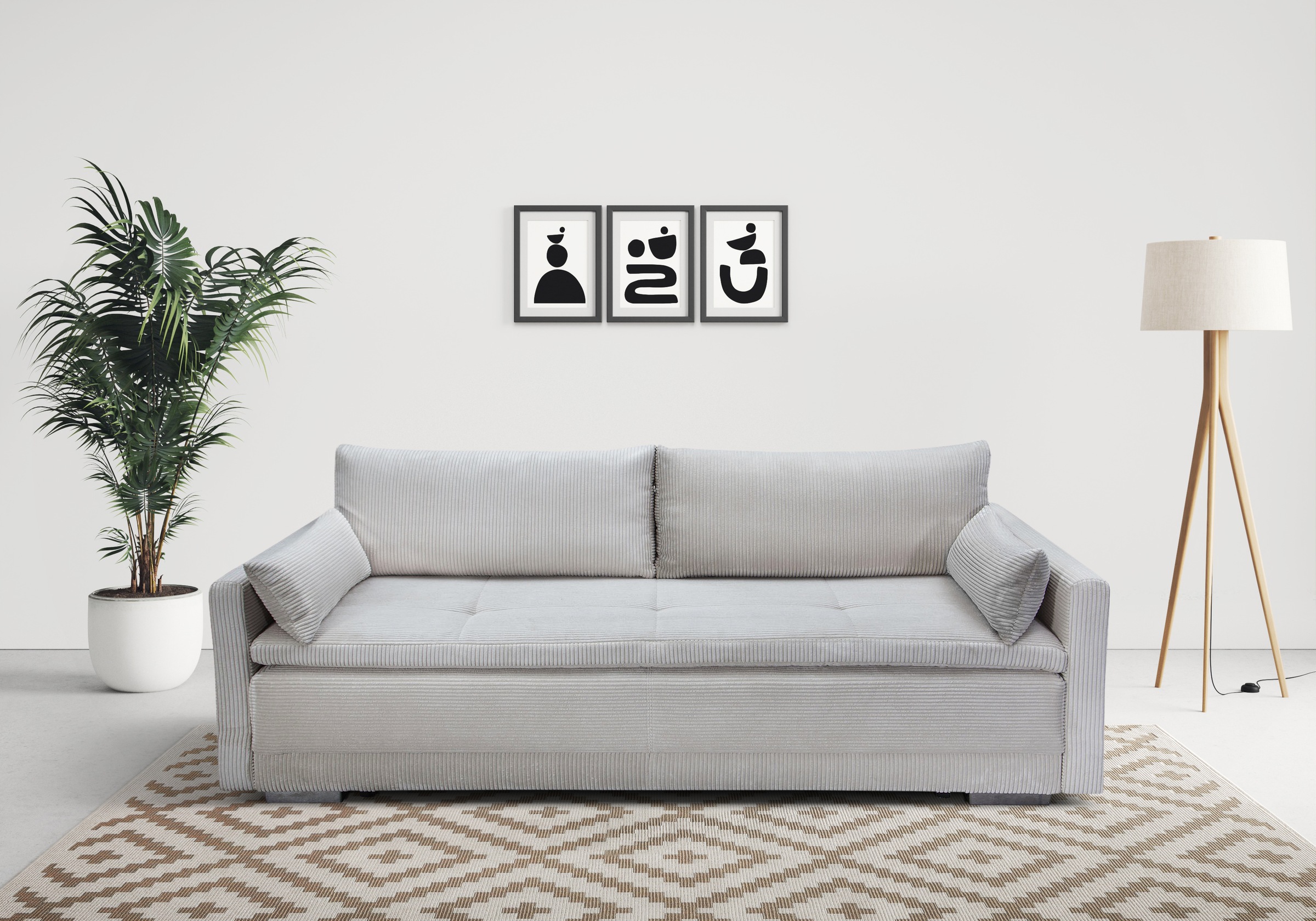 Home affaire Schlafsofa "Andrea, B: 218 cm, Liegel. 158x198 cm" Schlaffunktion & Bettkasten, Dauerschlafsofa mit Boxspring