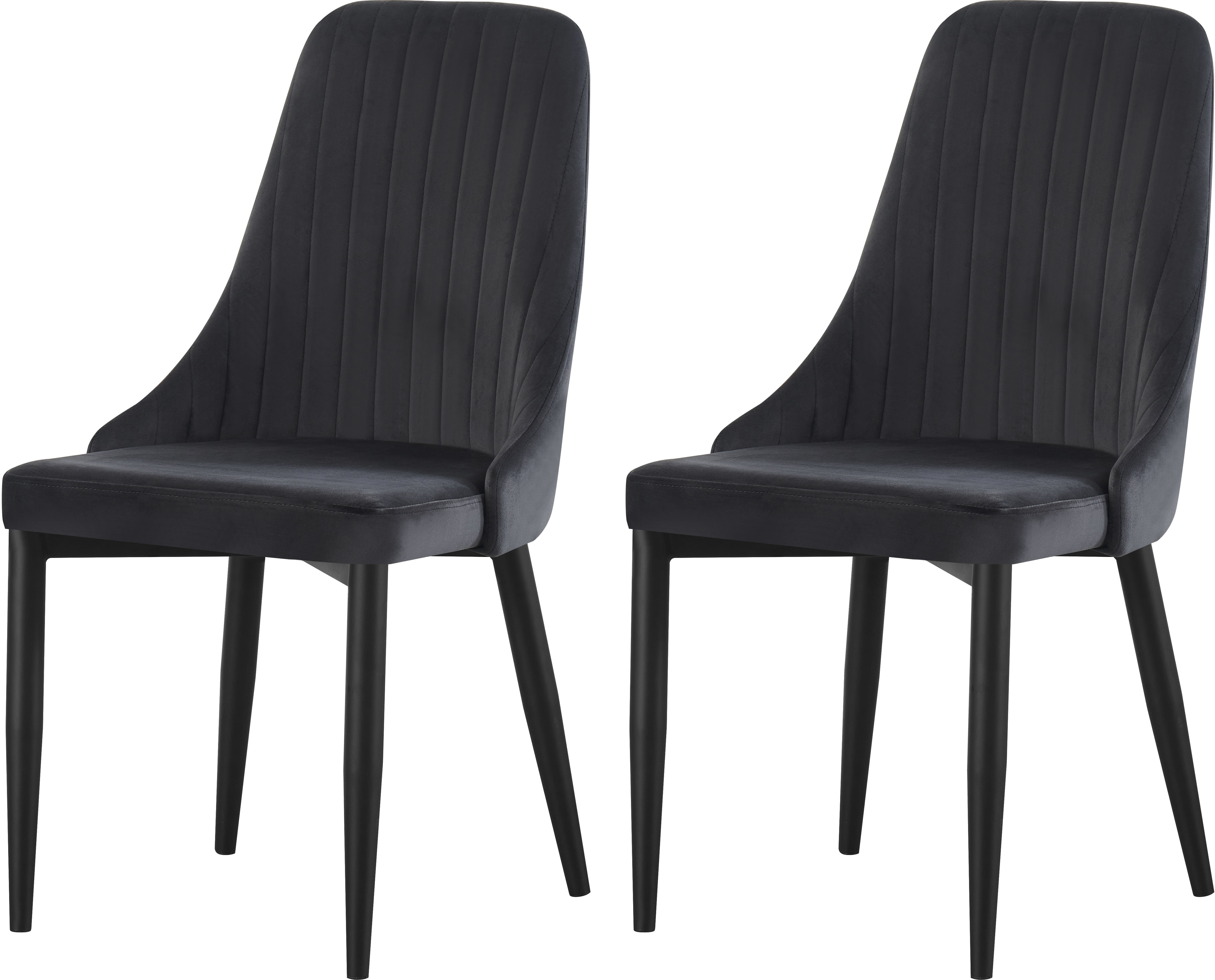 Home affaire Esszimmerstuhl "GARNBY, 2er Set, mit Metallgestell in matt schwarz" (Set) 2 Stk.in verschiedenen Farben, Belsatbarkeit pro Stuhl 120 kg, mit Armlehne