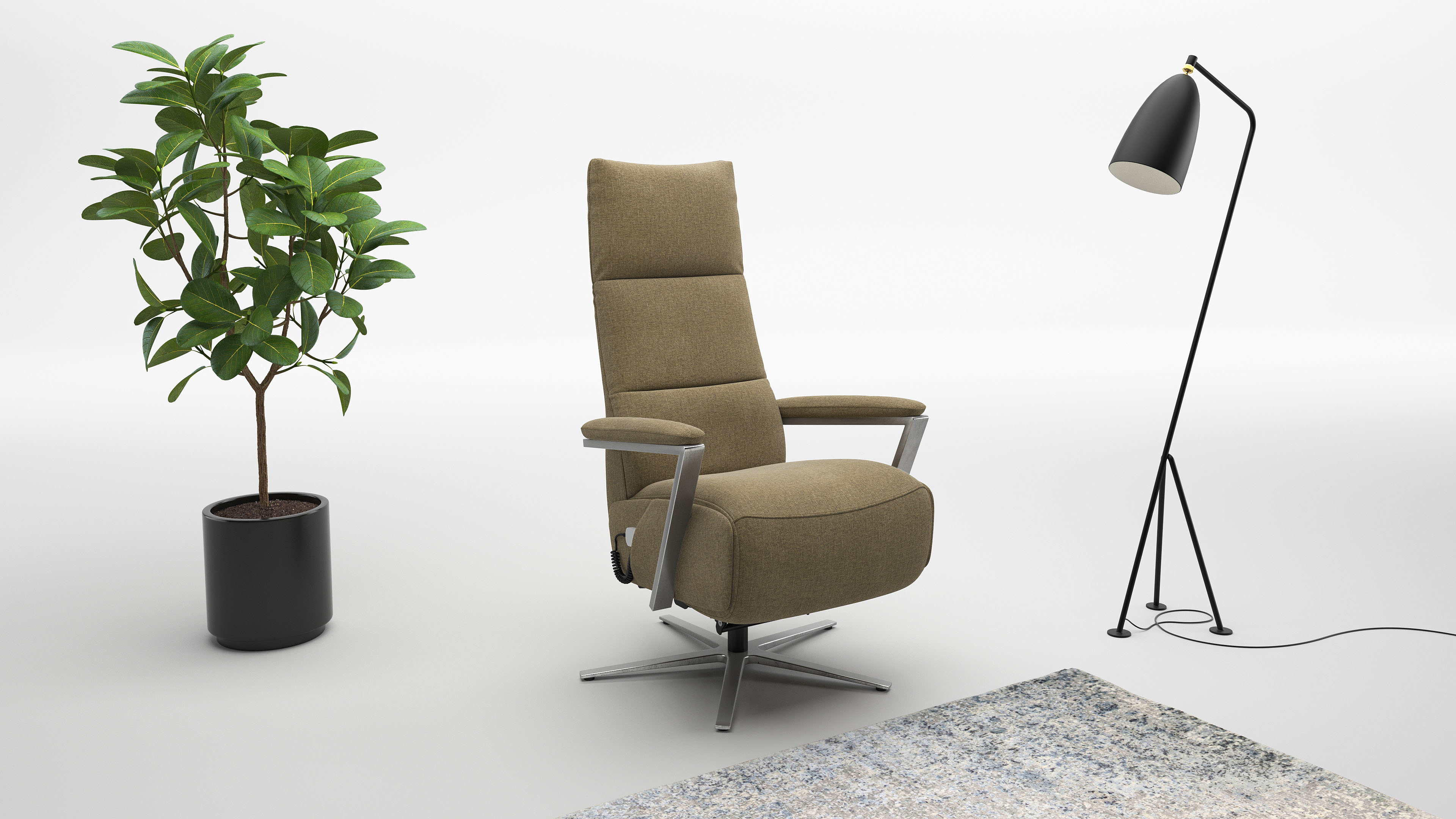 sit&more TV-Sessel "Vario Comfort, inkl. Kopfteilverstellung & 360 Drehfunktion" mit Gasdruck, Höhe der Armlehnen 64cm