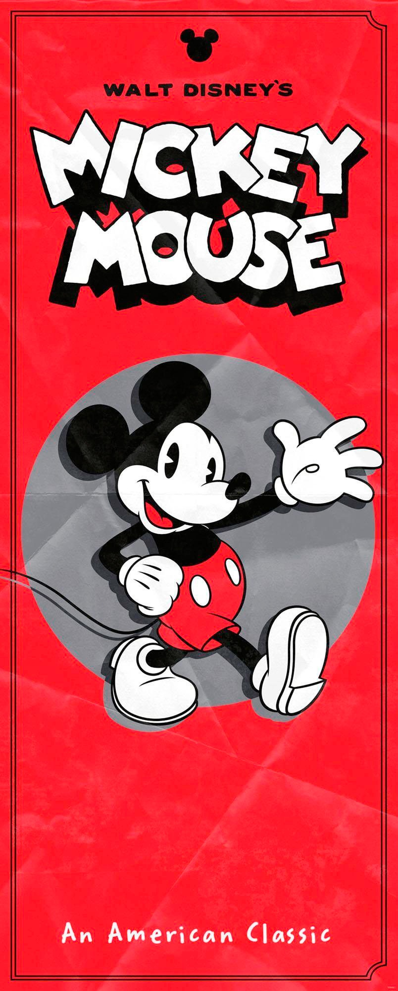 Komar Vliestapete "Digitaldruck Vlies - Mickey - American Classic - Größe 100 x 250 cm", bedruckt, Kinderzimmer