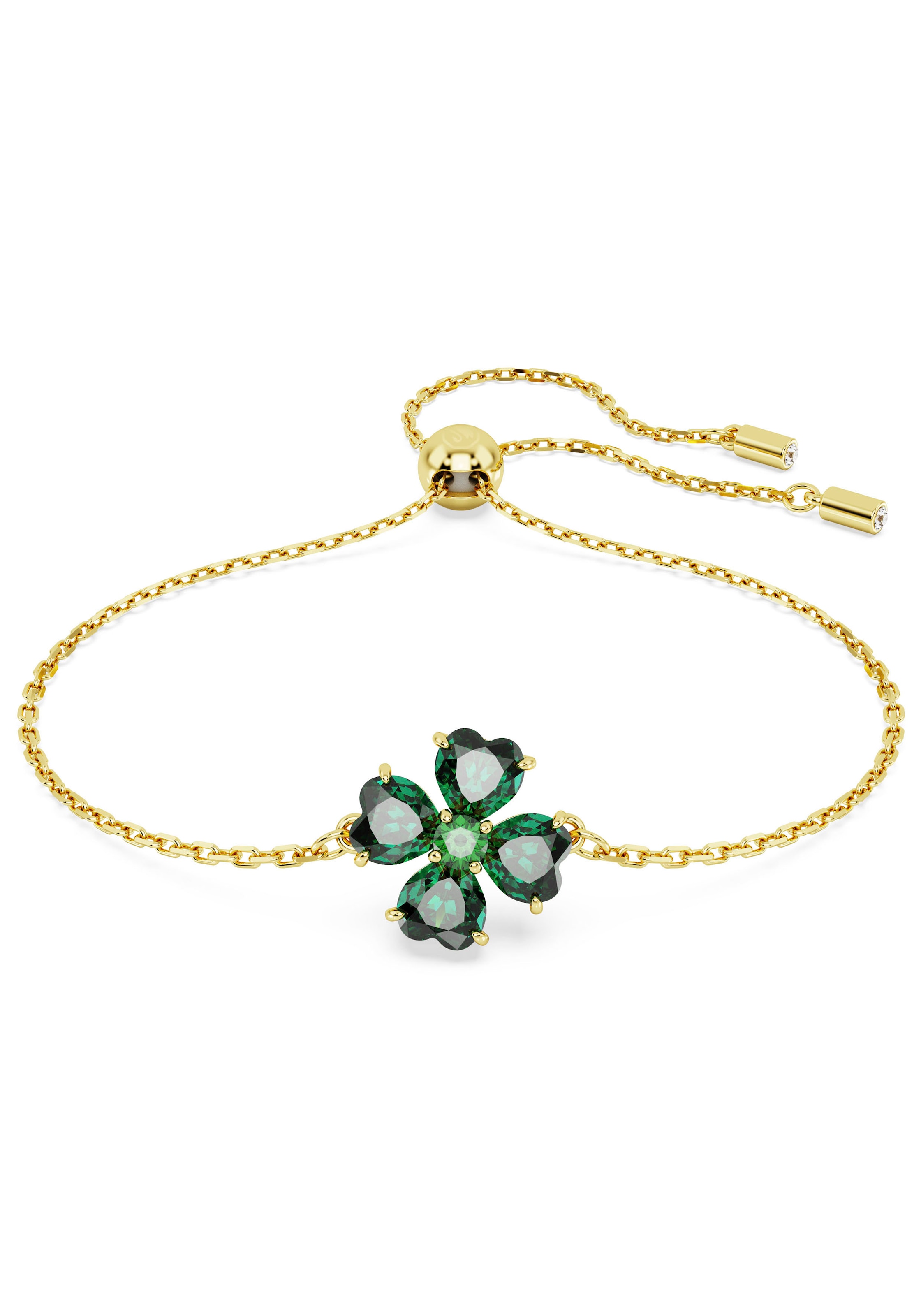 Armkette SWAROVSKI "Schmuck Geschenk Idyllia Armband", gelbgoldfarben, metallfarben, kristallweiß, kristallweiß, Armbänder, Damen, Metallmix, Armkette, mit Swarovski Kristall, Zirkonia (synth.) 3