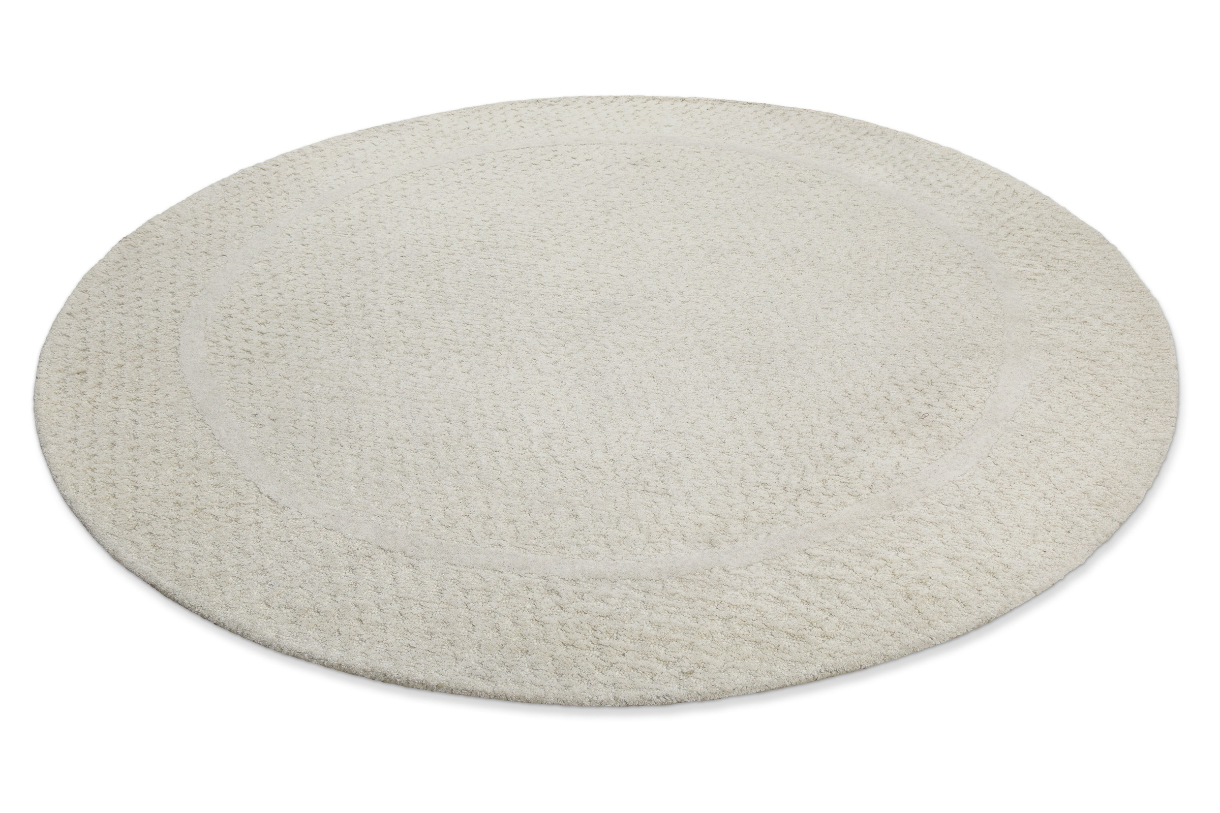 Wecon home Wollteppich »Hamptons THIRTYFIVE«, rund, 15 mm Höhe, Schurwolle, Kurzflor, Wohn- & Schlafzimmer, elegant, strukturiert
