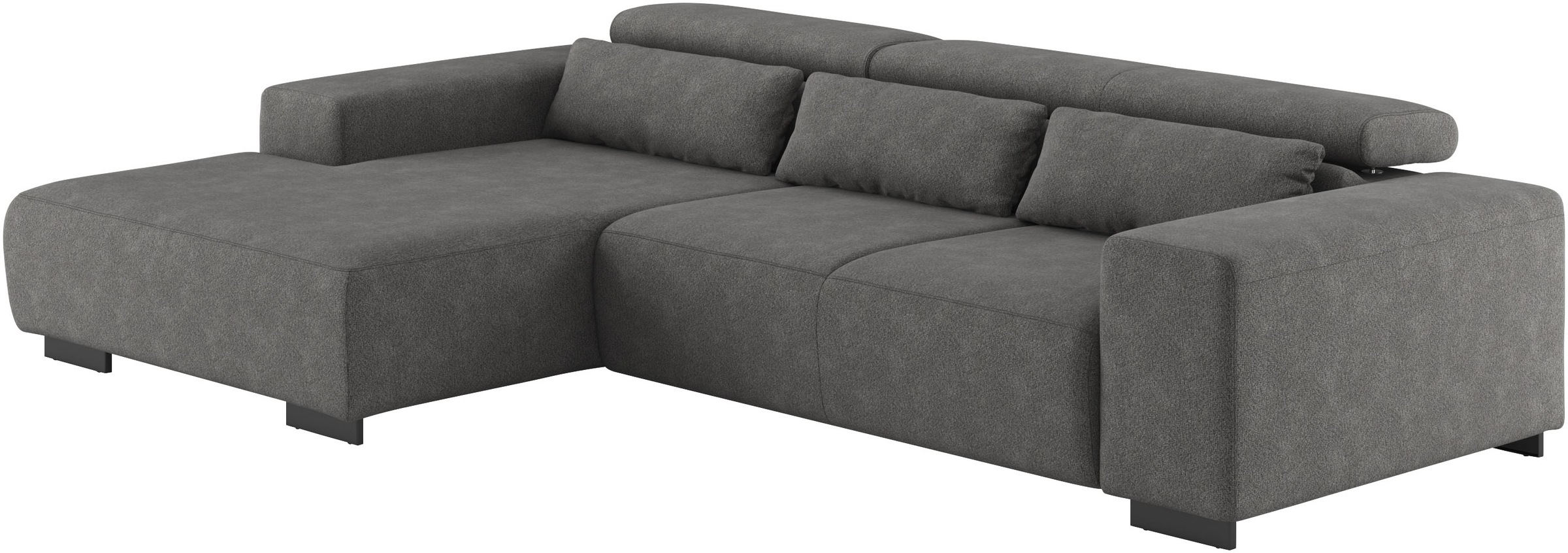 COTTA Ecksofa »Side L-Form, mit Kopfteilverstellung & 3 Nierenkissen«, optional motorische Sitztiefenverstellung