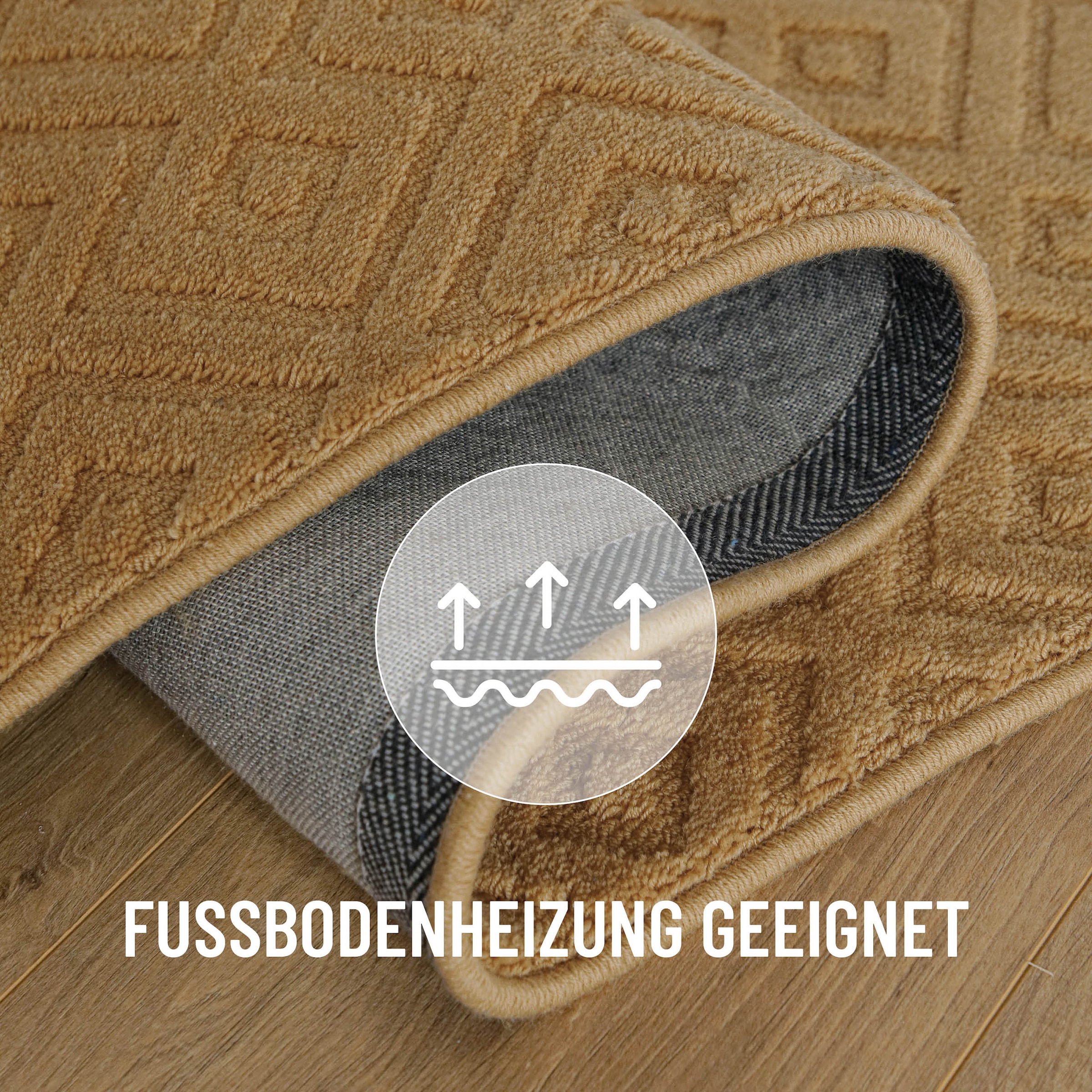 Wecon home Teppich »Castello TWO« rechteckig 7 mm Höhe Schurwolle, Kurzflor mit Hoch-Tief-Effekt, Wohnzimmer, Rautenmuster