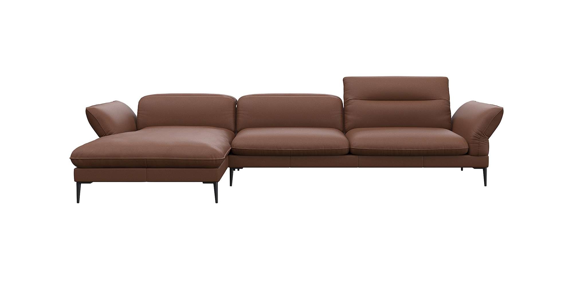 FLEXLUX Ecksofa »Salino, Funktionssofa mit Recamiere, Relaxsofa, Ecksofa«, Sofa mit Arm- und Kopfteil-Verstellungen, Kaltschaum & Stahl-Wellen