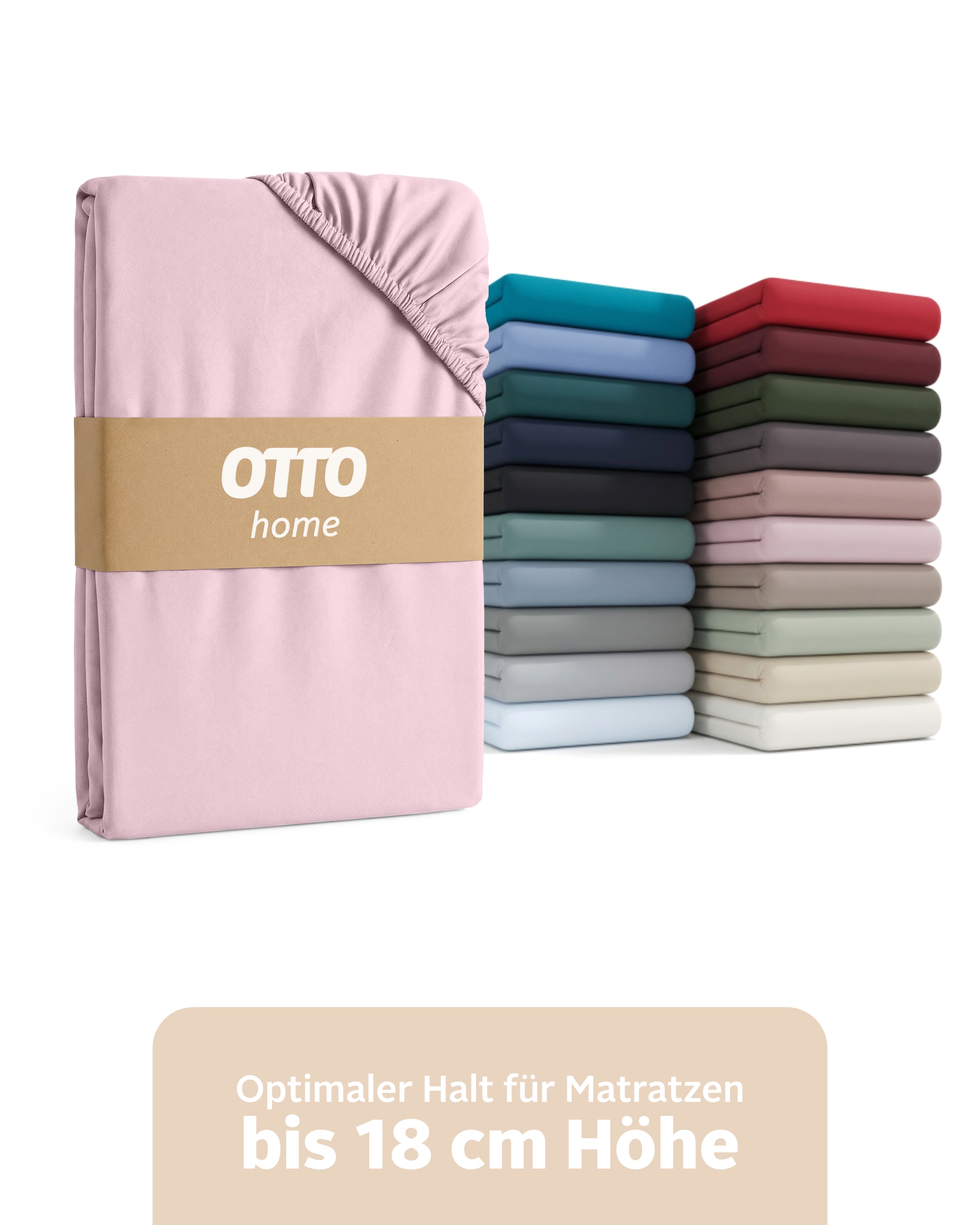 OTTO home "PHYSALIS in BASIC und PREMIUM Qualität, 100% Baumwolle" für Matratzen bis 18 cm Höhe, Bettlaken, Spannbetttuch, pflegeleicht