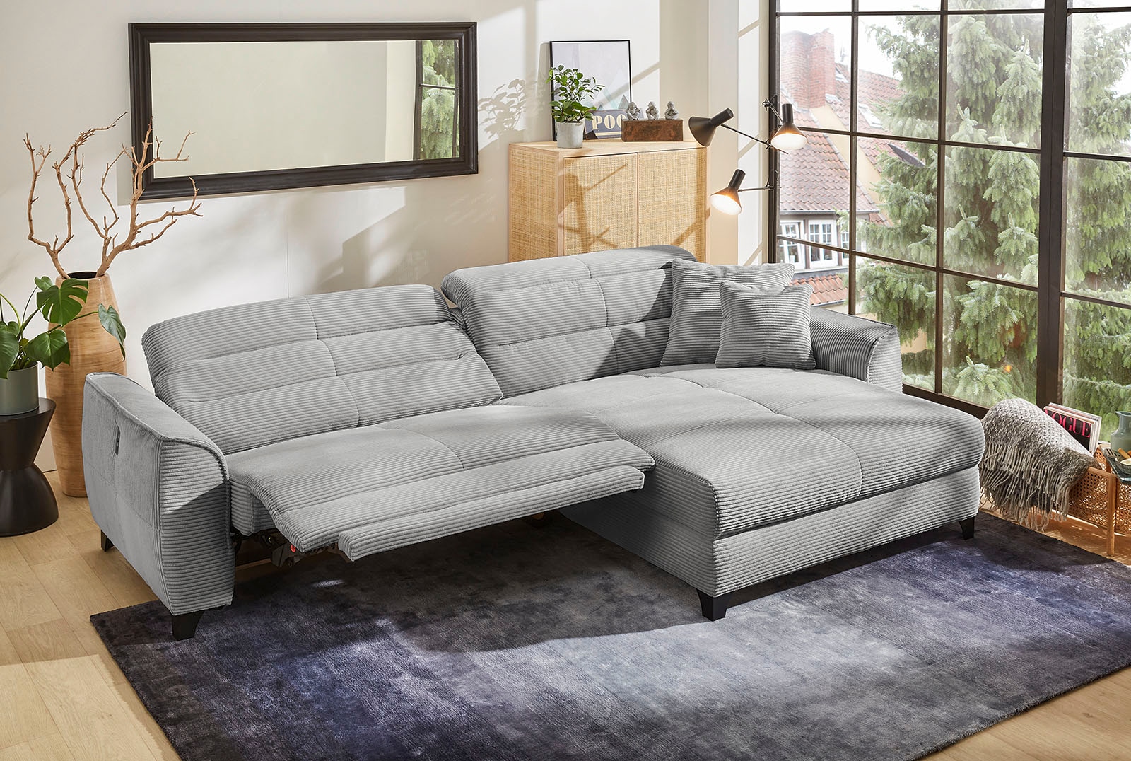 Jockenhöfer Gruppe Ecksofa »Double One L-Form«, mit 2x 120cm breiten, elektromotorischen Relaxfunktionen