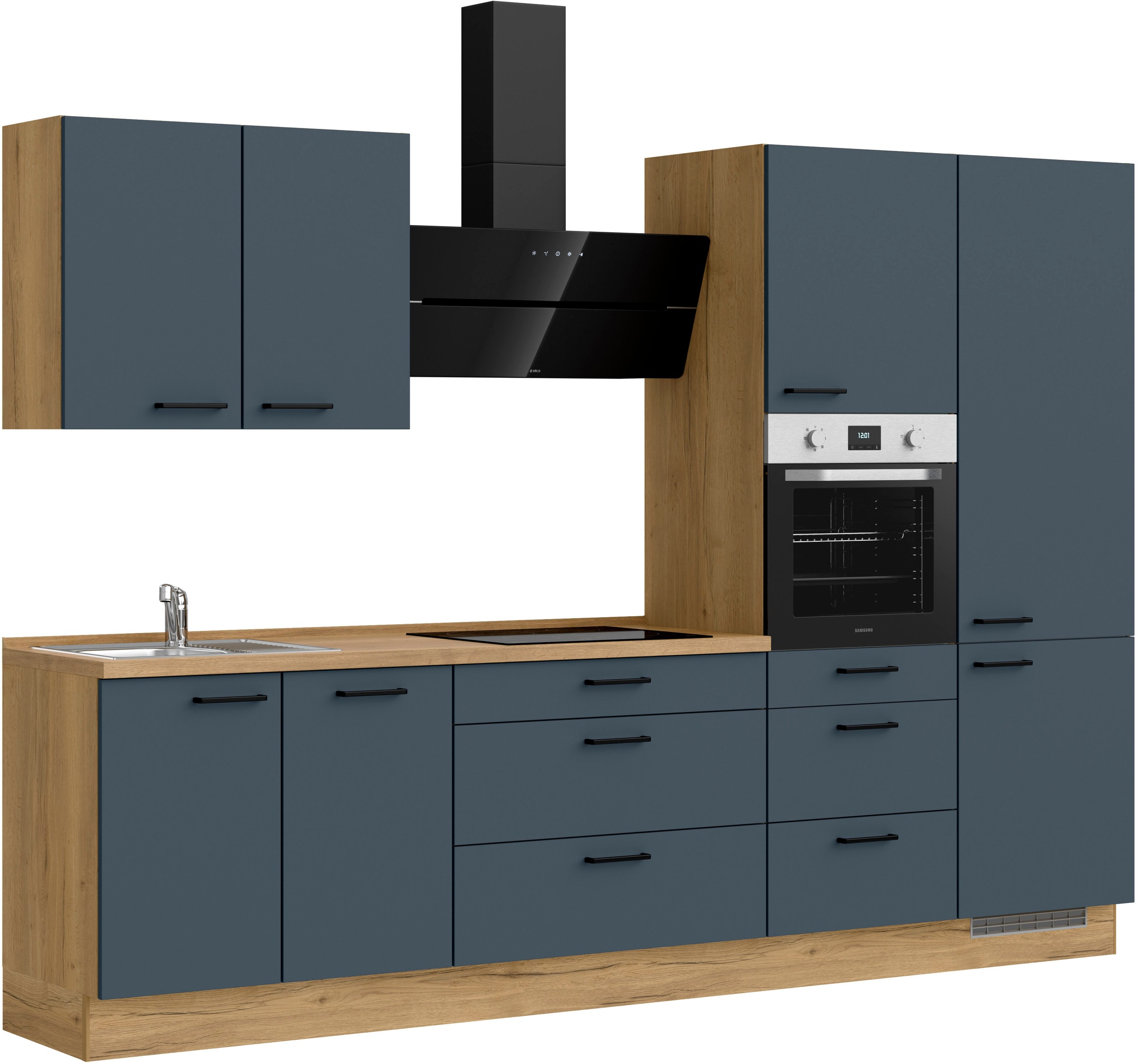 nobilia® Küchenzeile »"Easytouch II"«, vormontiert, Ausrichtung wählbar, Breite 300 cm, wahlw. mit E-Geräten