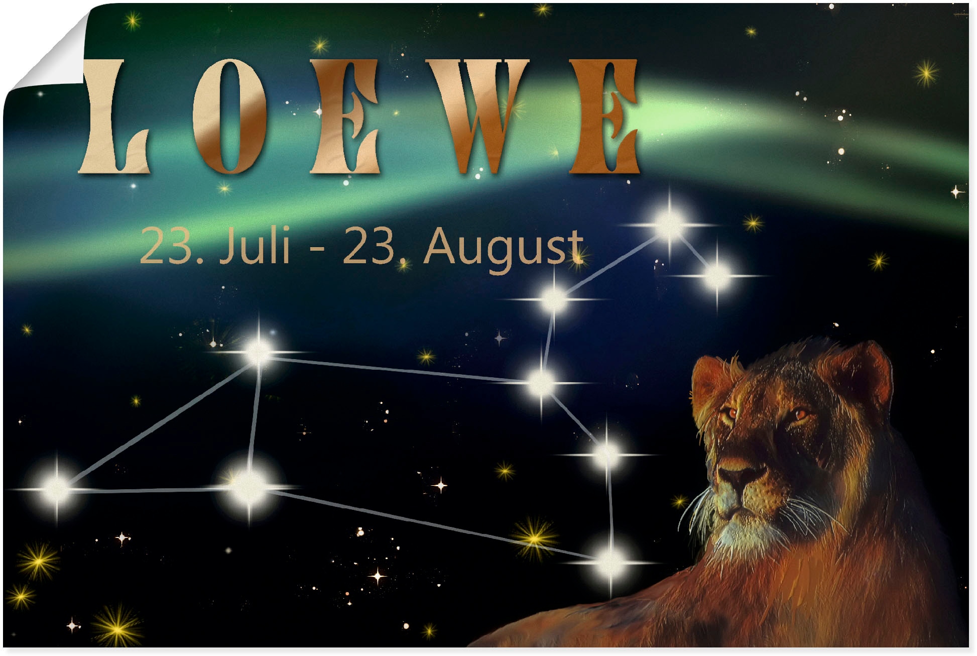 Artland Poster "Sternzeichen - Löwe" Bilder von Sternzeichen 1 Stk. tlg. oh günstig online kaufen