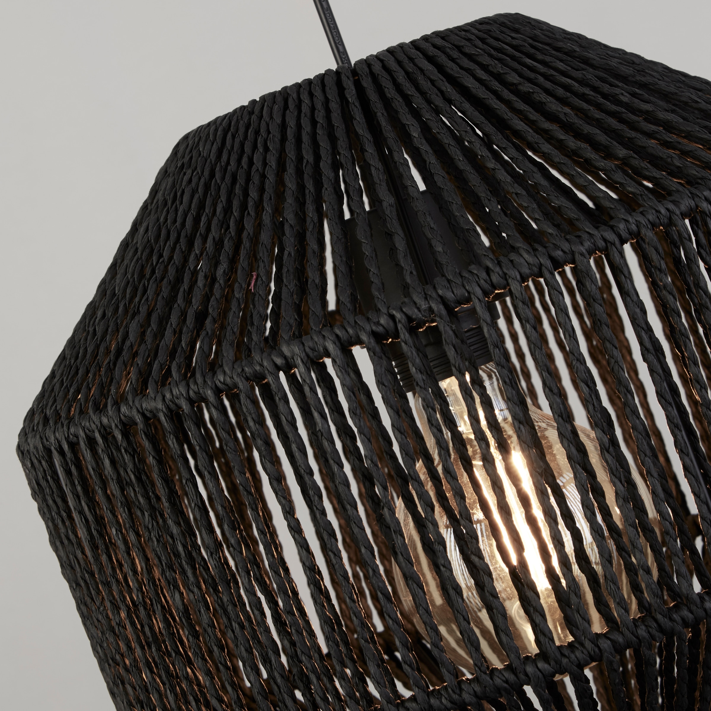 Searchlight Hängeleuchte »Hängeleuchte Wicker, 3-flammig«, 3 flammig, Leuchtmittel E27 | ohne Leuchtmittel, Natürlicher Strick
