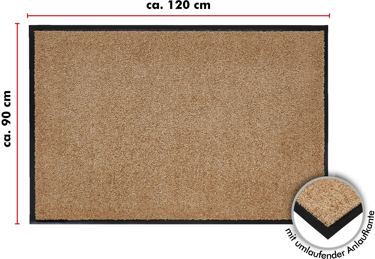 Andiamo Fußmatte »Super Wash & Clean, Made in Belgium«, rechteckig, 7 mm Höhe, Schmutzfangmatte, Uni Farben, rutschhemmend, waschbar