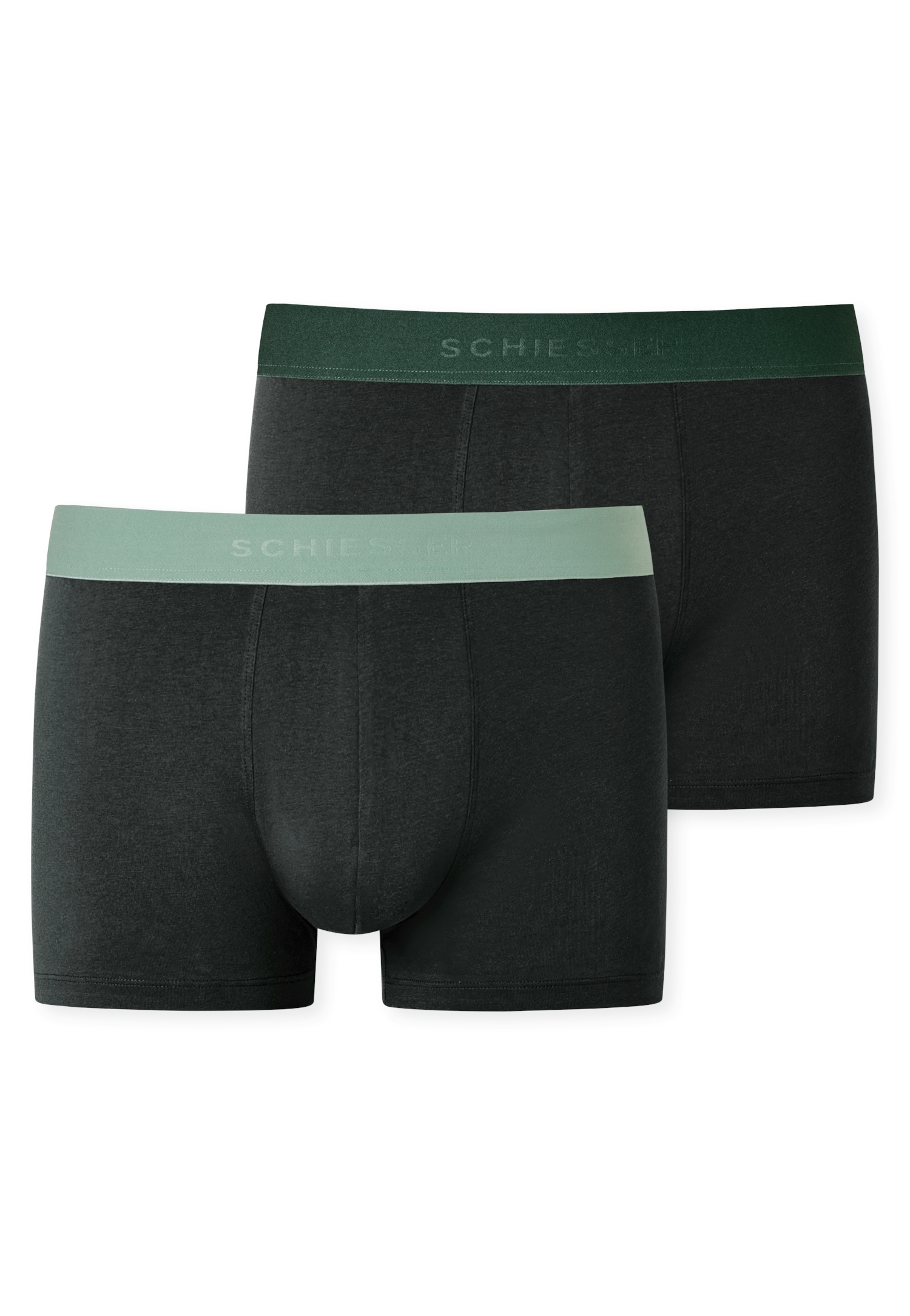 Schiesser Boxershorts ""95/5"", (2er Pack), mit farblich abgesetztem, sportlichem Logo-Webgummibund