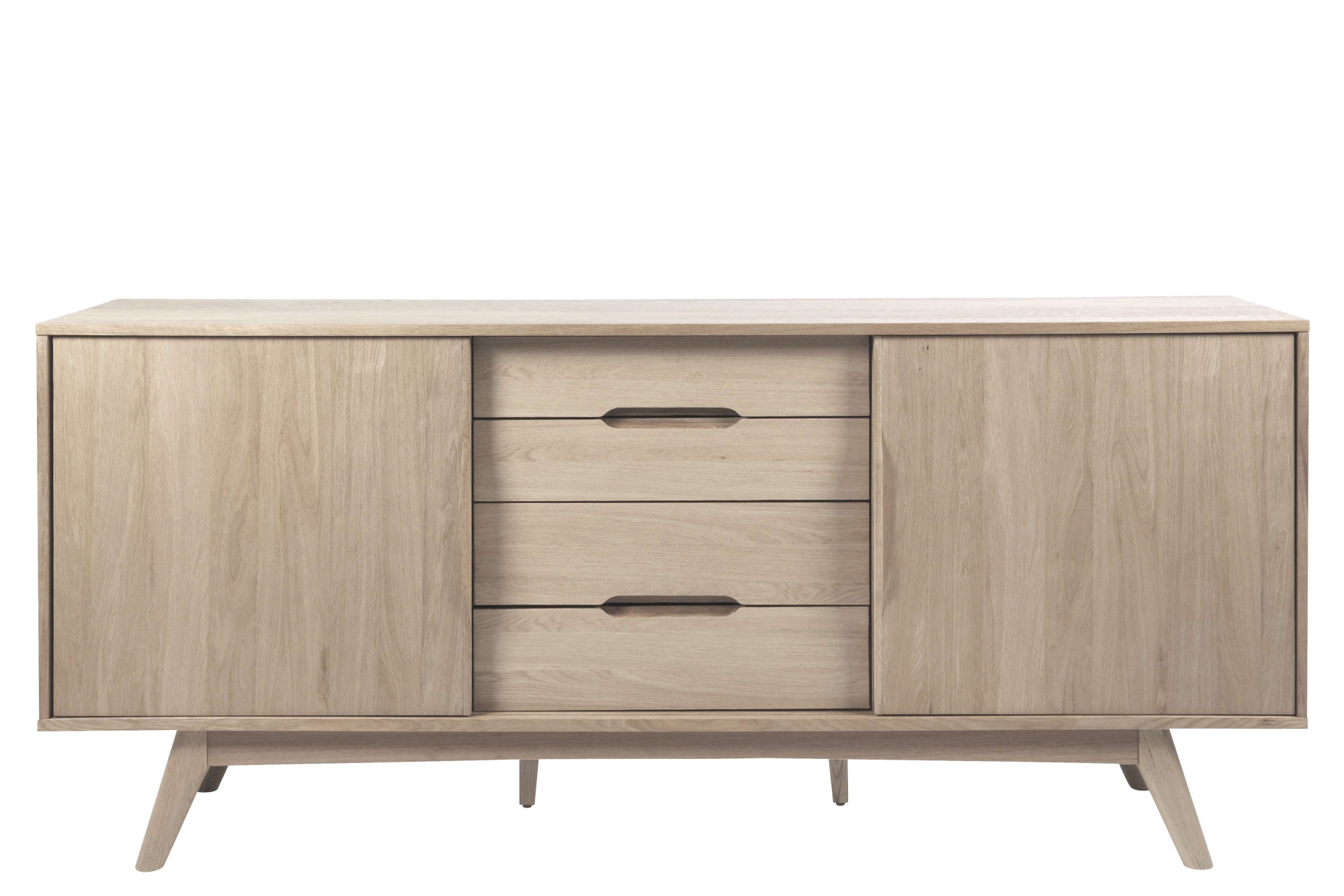 Sideboard »Marte«, Anrichte, Eiche/Furnier, 2 Schiebetüren, 4 Schubladen, Breite 180 cm