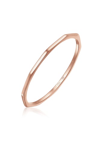 Fingerring »Geo Eckig Trend Basic Minimal Look 750er Roségold«