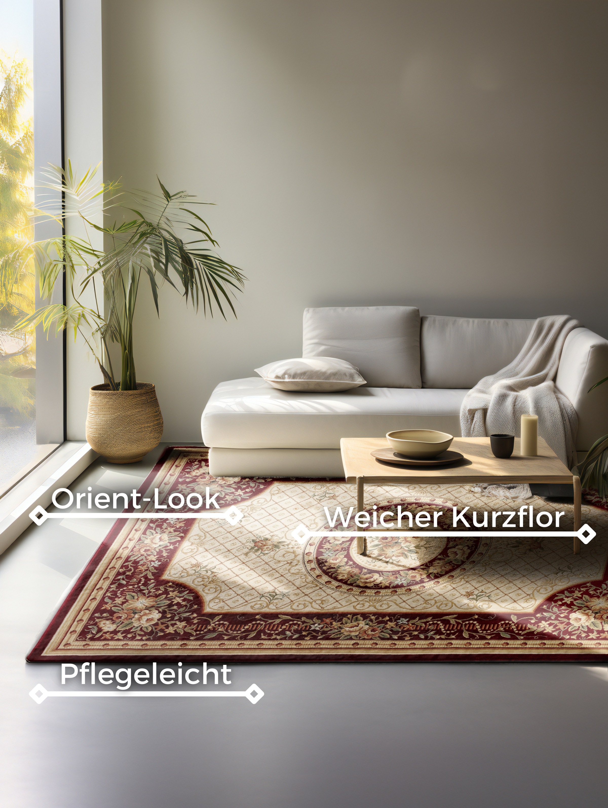 NORTHRUGS Teppich »Adraskan«, rechteckig, 8 mm Höhe, Orient Optik, Läufer, strapazierfähig, pflegeleicht, robust