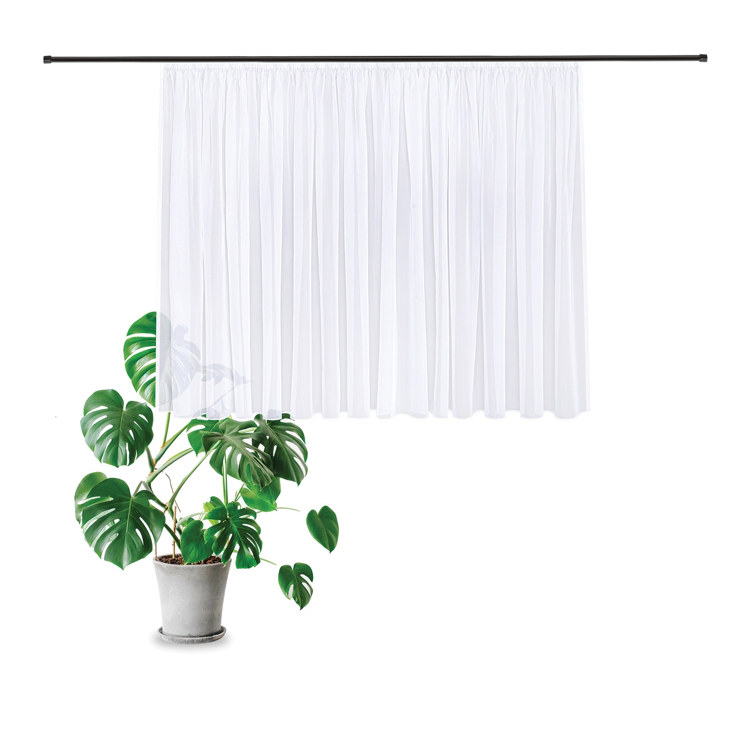 Thumbnail - Gerster Gardine "Bianca" Kräuselband 1 Stk. tlg. Fertigstore Voile recyclet "Bianca"