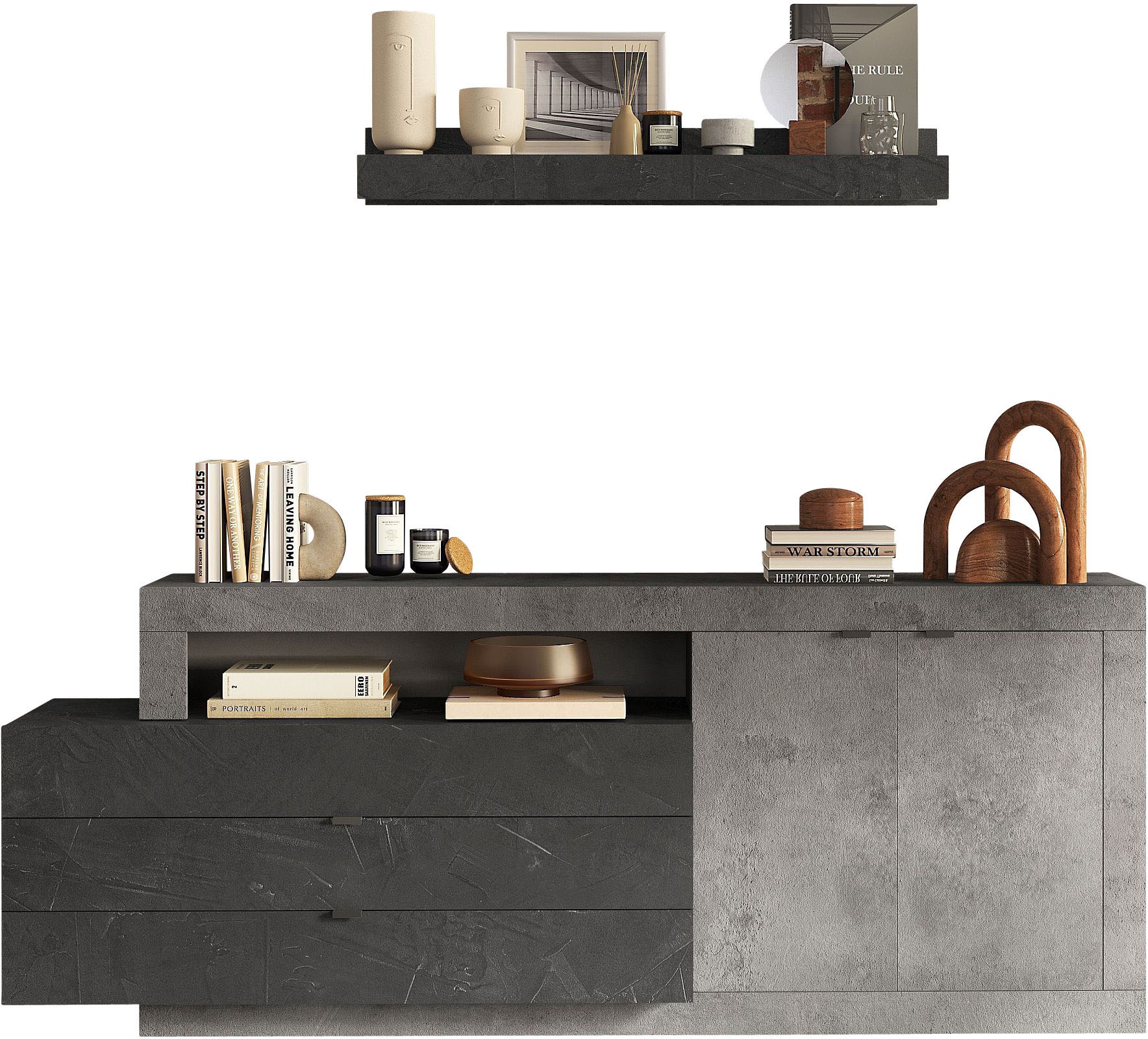 Home affaire Sideboard "Freedom" Breite 199 cm mit 2 Türen und 3 Schubkäste günstig online kaufen