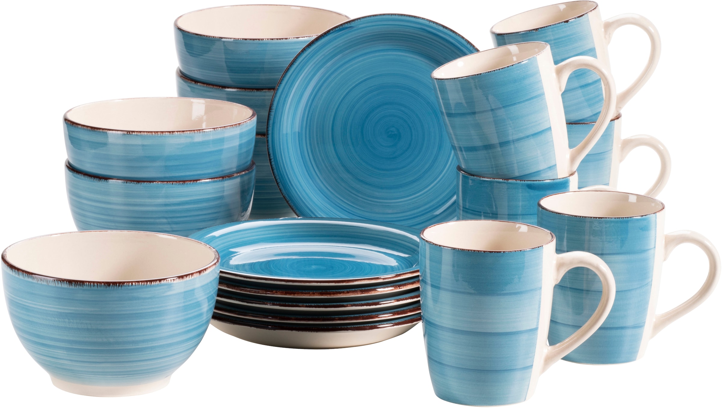 my home Kaffeeservice "Geschirr-Set, Service Bel Tempo" mit Spiraldekor, 18 günstig online kaufen