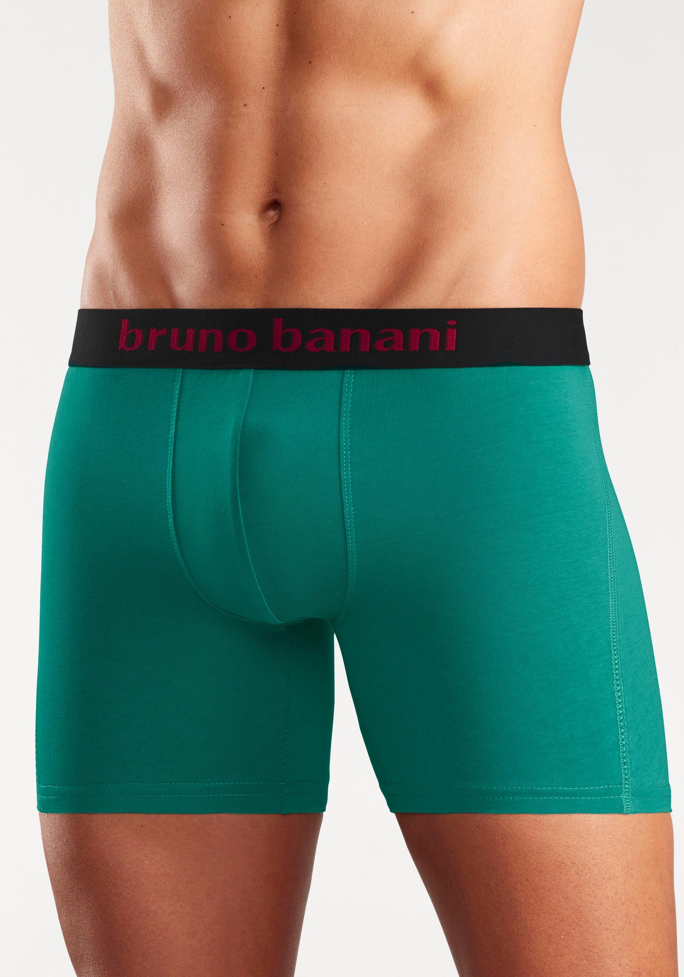 Bruno Banani Boxer »Unterhose für Herren«, (Packung, 4 St.), mit längerem Bein und auffälligen Logobund