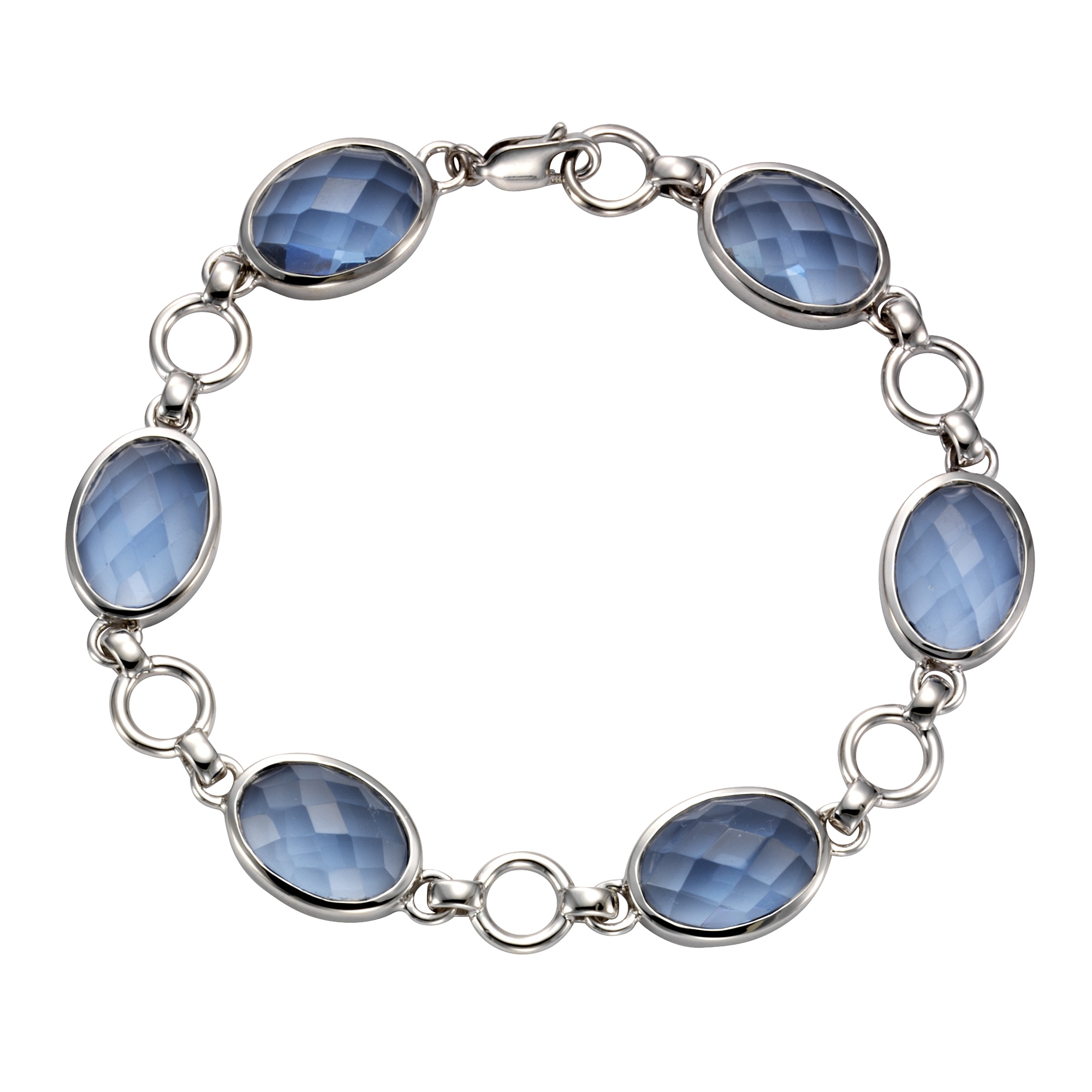 Armband »925 Silber rhodiniert Quarz blau (beh.)«