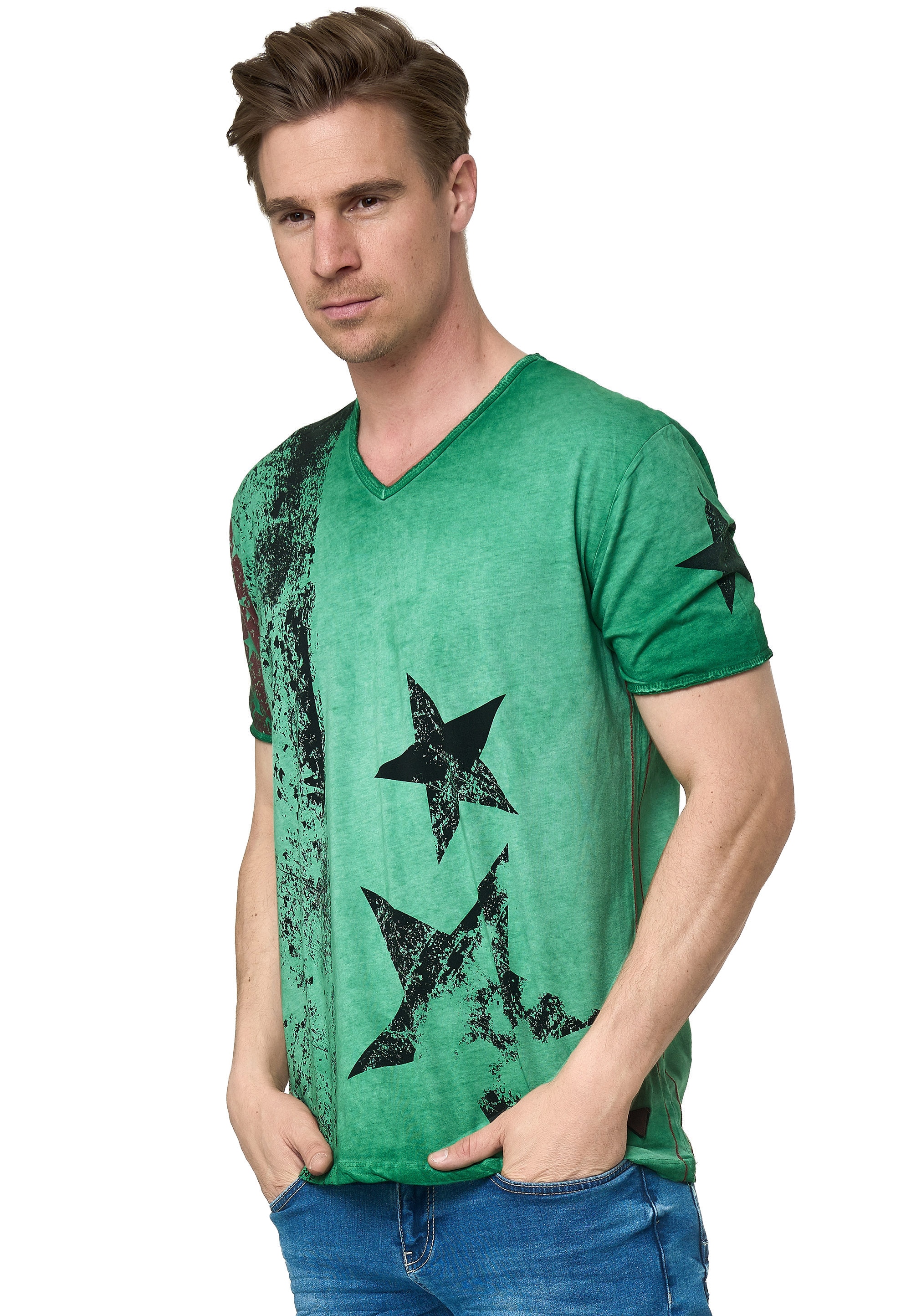 Rusty Neal T-Shirt, mit V-Neck