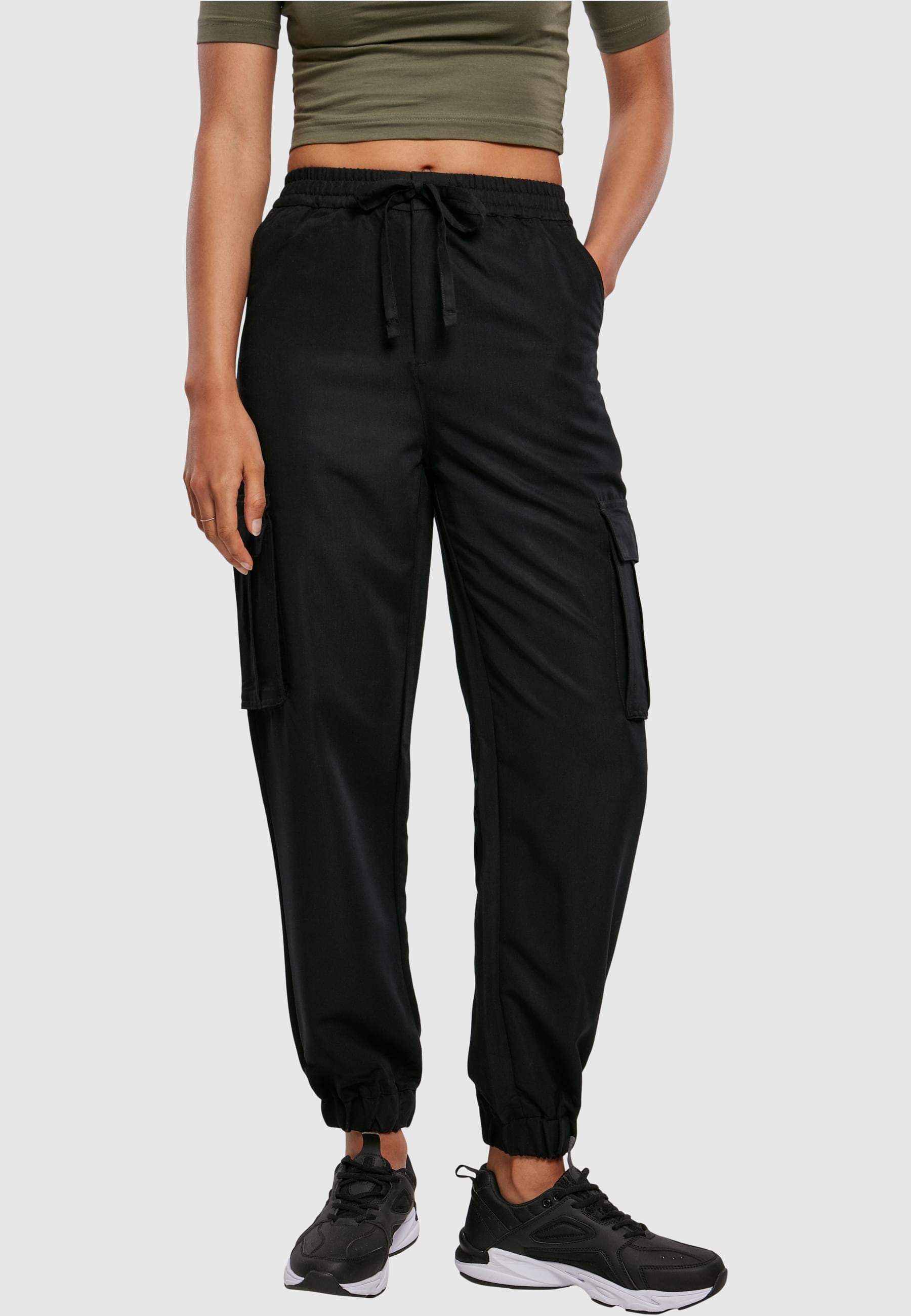 URBAN CLASSICS Cargohose »Urban Classics Damen Ladies Viscose Twill Cargo Pants«, (1 tlg.)