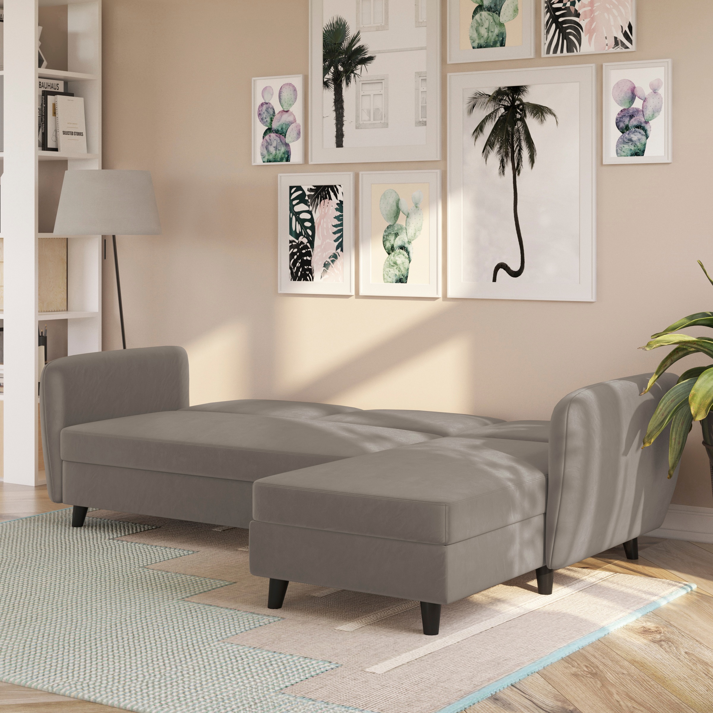 Dorel Home Ecksofa »Perry, L-Form,«, Rückenlehne, verschiedene Farbvarianten, Sitzhöhe 43 cm, Breite 219 cm