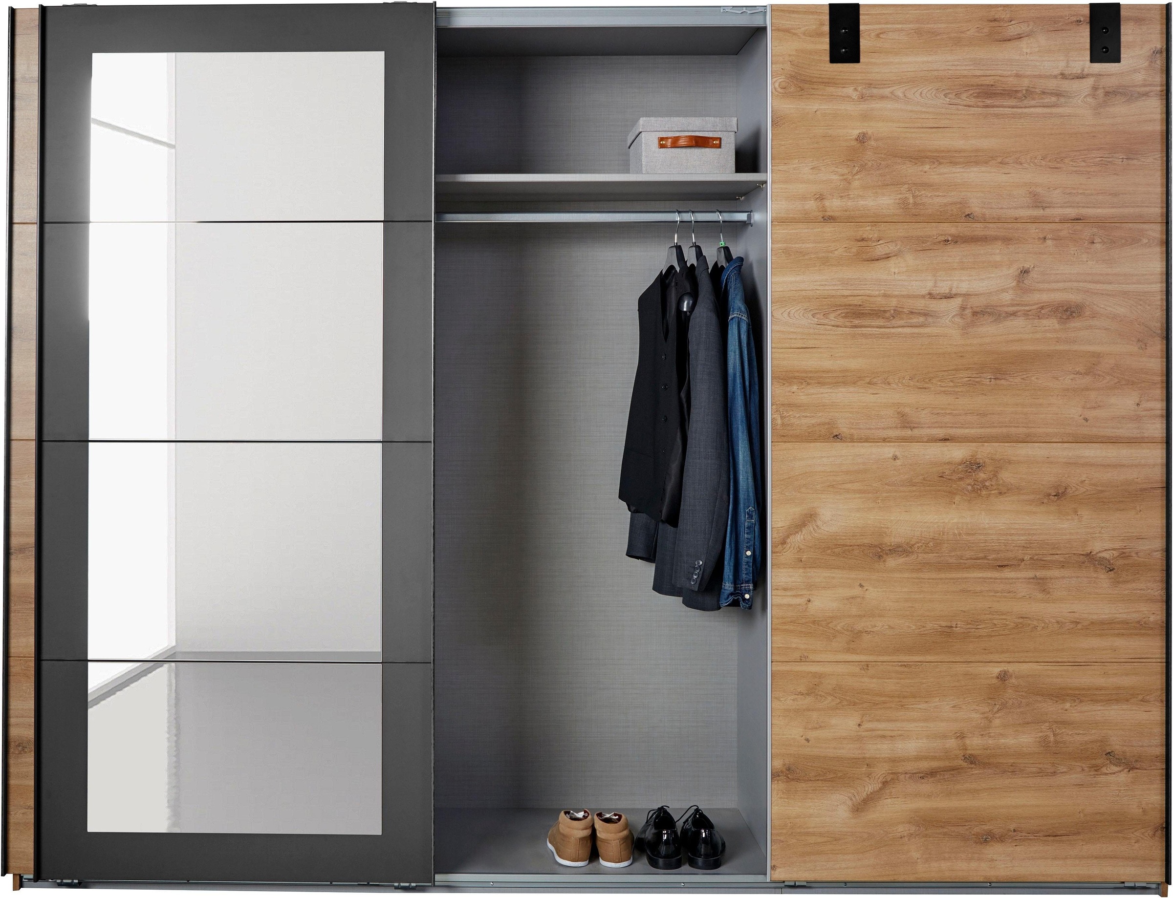 Wimex Schwebetürenschrank »Malmö, Kleiderschrank wahlweise mit oder ohne Spiegel«, Kleiderschrank im Industrial Design, 225 oder 270cm breit