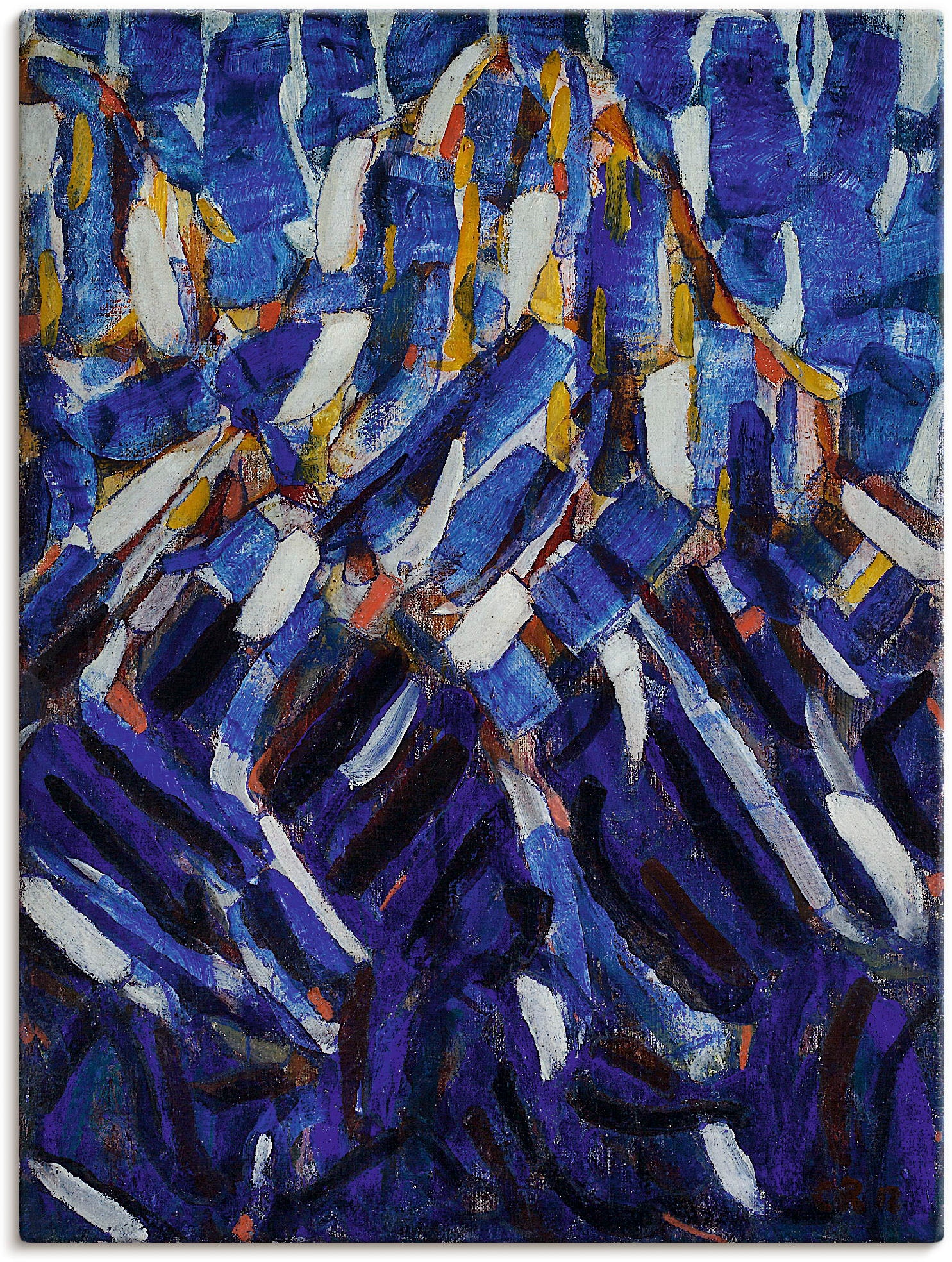 Artland Leinwandbild "Abstraktion (Der blaue Berg). 1912", Gegenstandslos, (1 St.), auf Keilrahmen gespannt