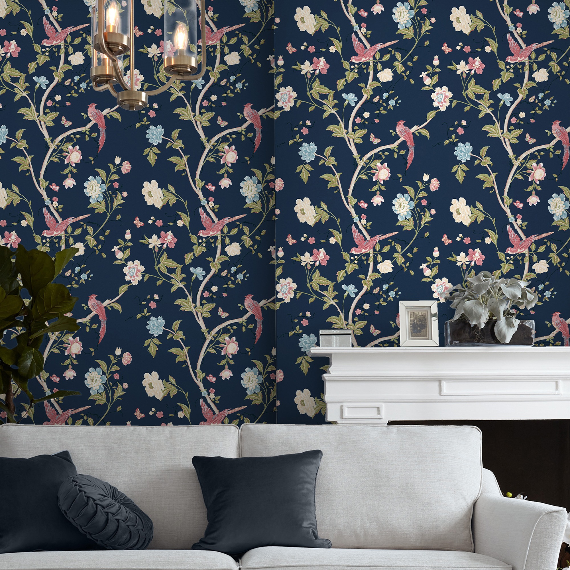 LAURA ASHLEY Vliestapete "Summer Palace" geblümt glatt 10mx52cm (ca. 5m2)