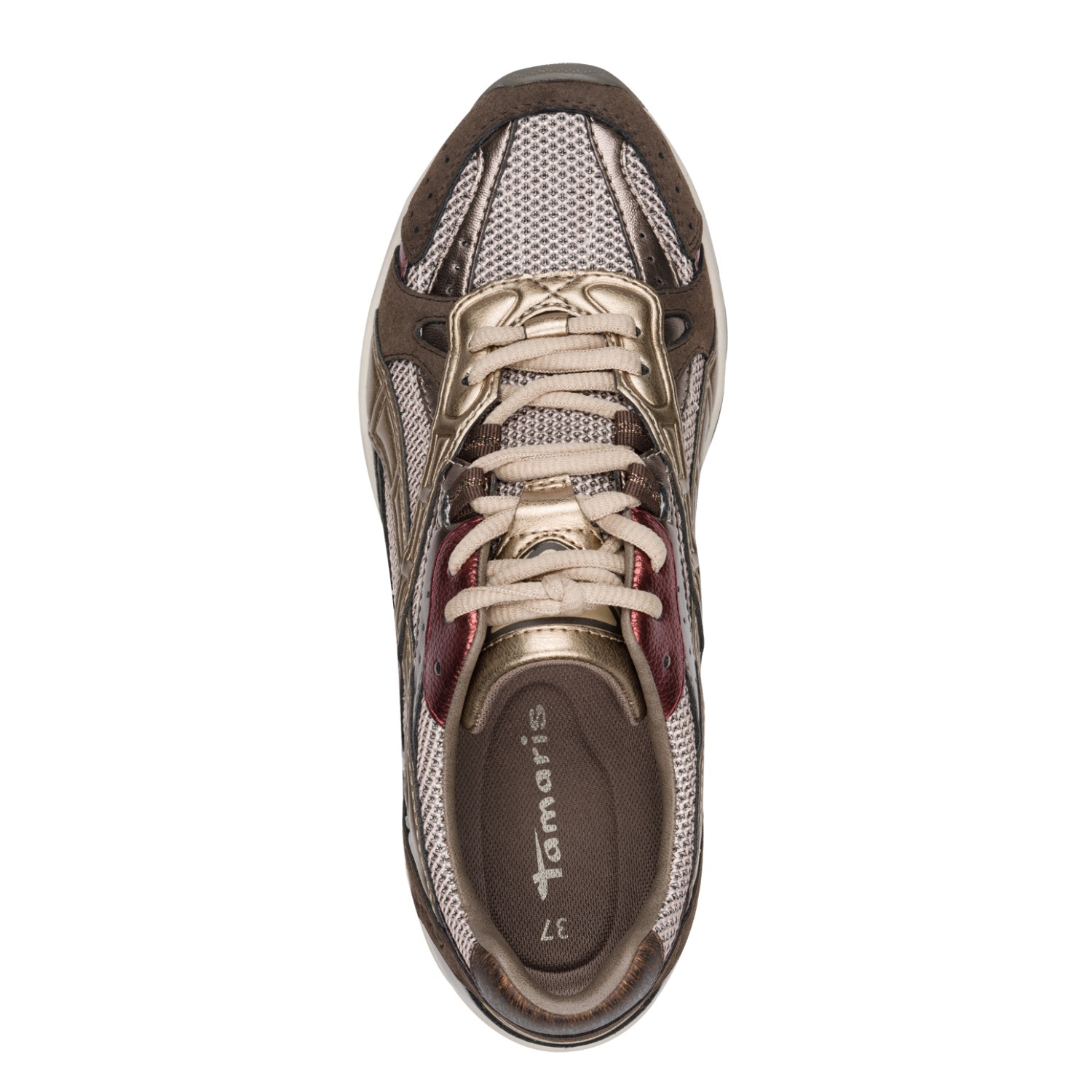 Tamaris Sneaker  Freizeitschuh, Schnürer, Halbschuh mit Kontrastbesatz