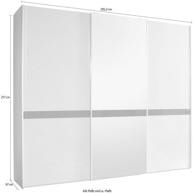 WIEMANN Schwebetürenschrank »Rialto«, hochwertige Glas- und Spiegelfront  mit Querriegel | BAUR