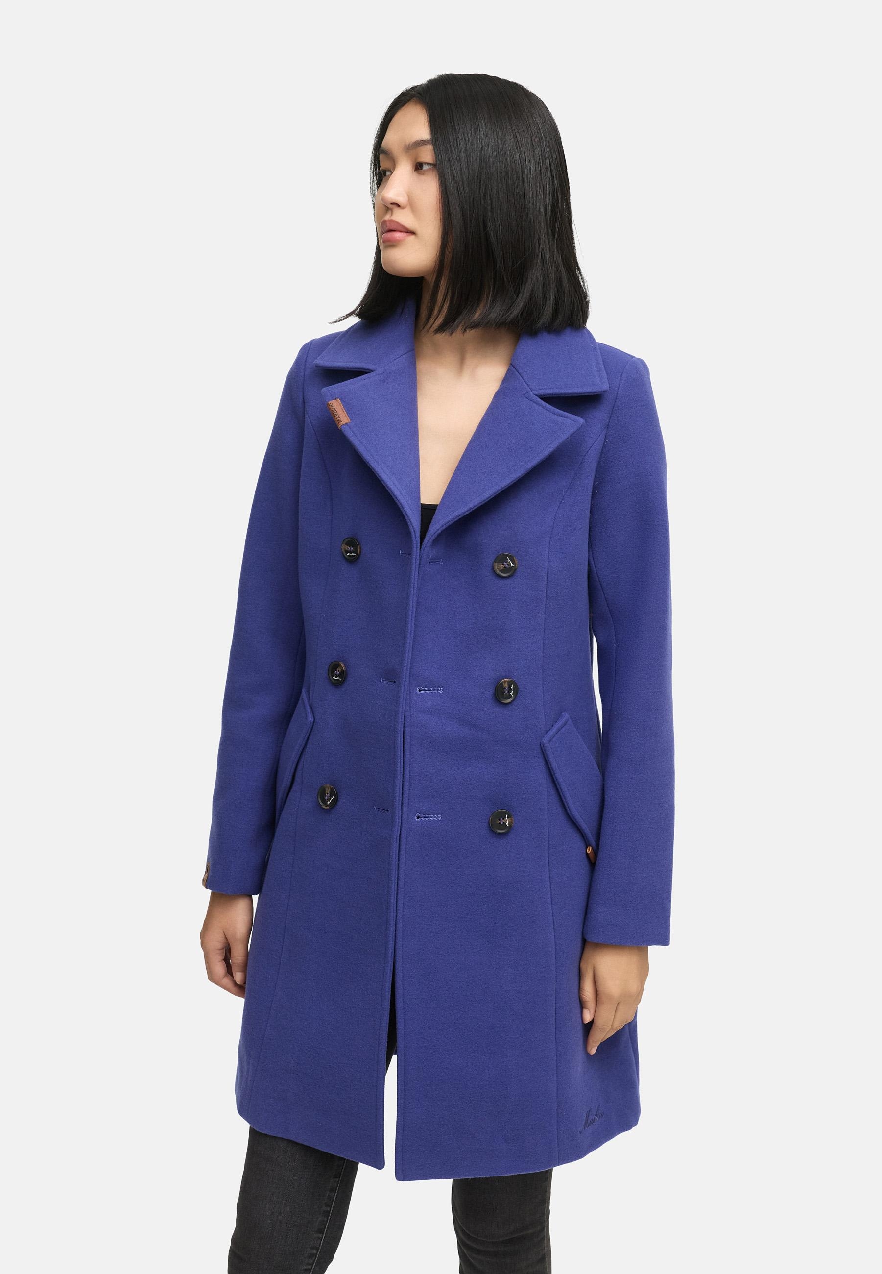 Marikoo Wollmantel »Nanakoo«, edler Damen Trenchcoat in Woll-Optik