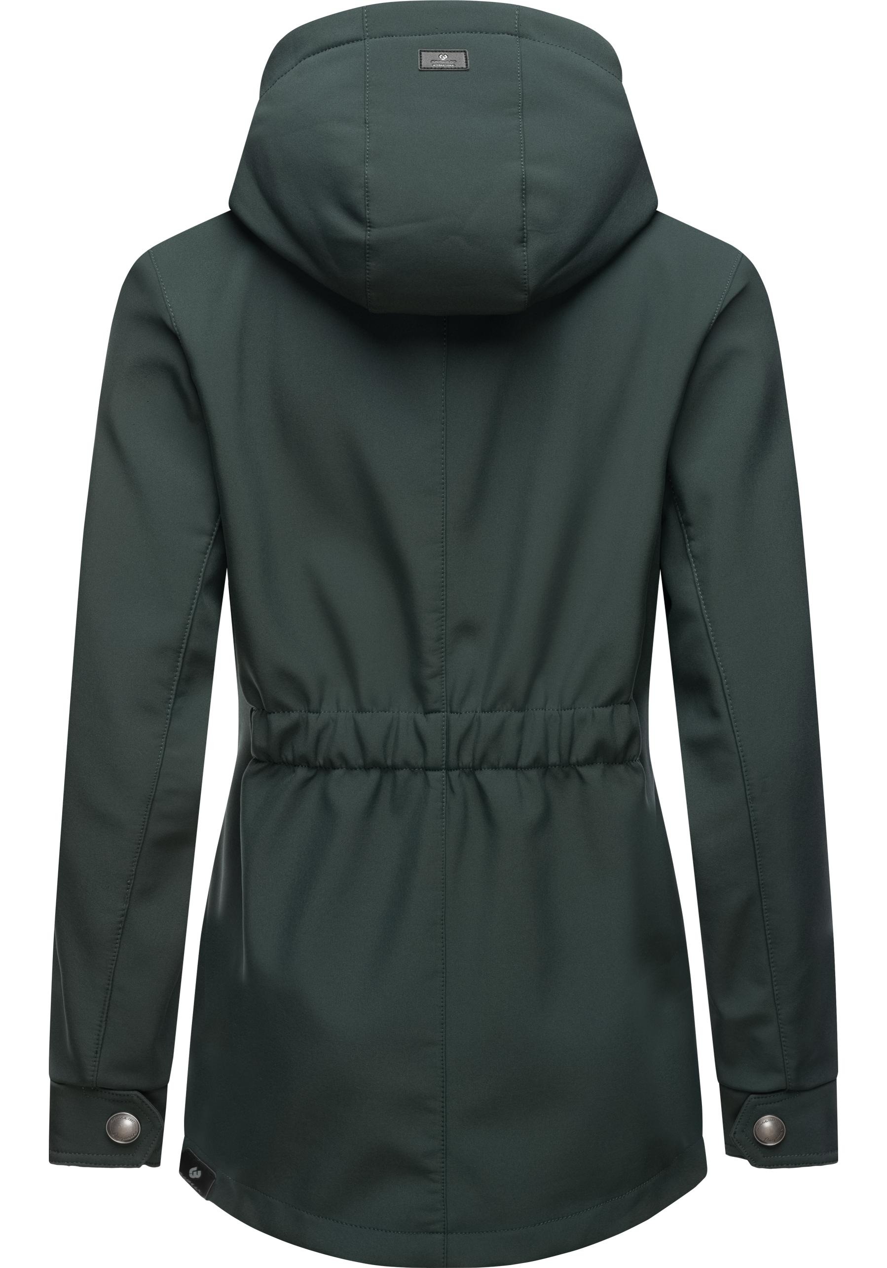 Ragwear Softshelljacke »Monadde Softshell«, mit Kapuze, Praktische wasserabweisende Softshell Damenjacke