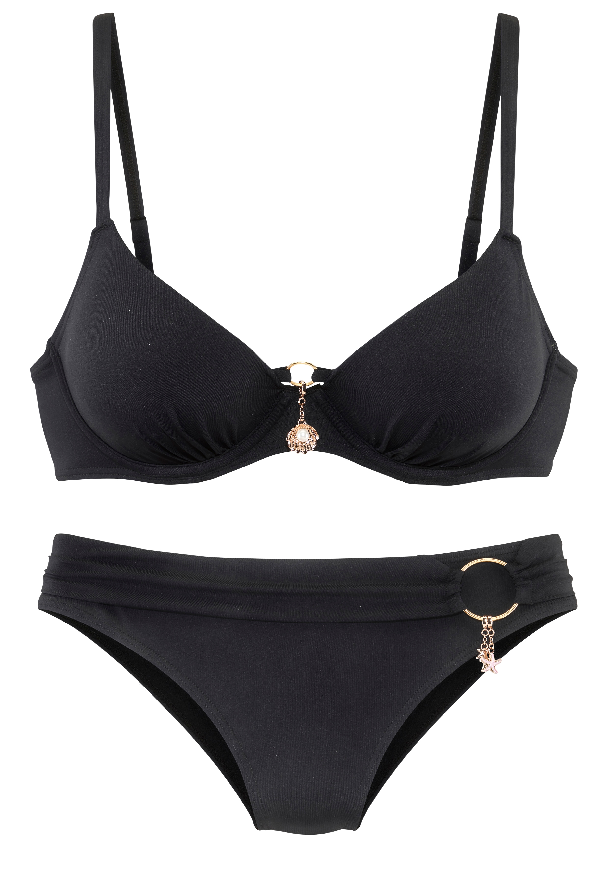 LASCANA mit wattierten Cups und 3 exklusiven Charms-Anhängern
