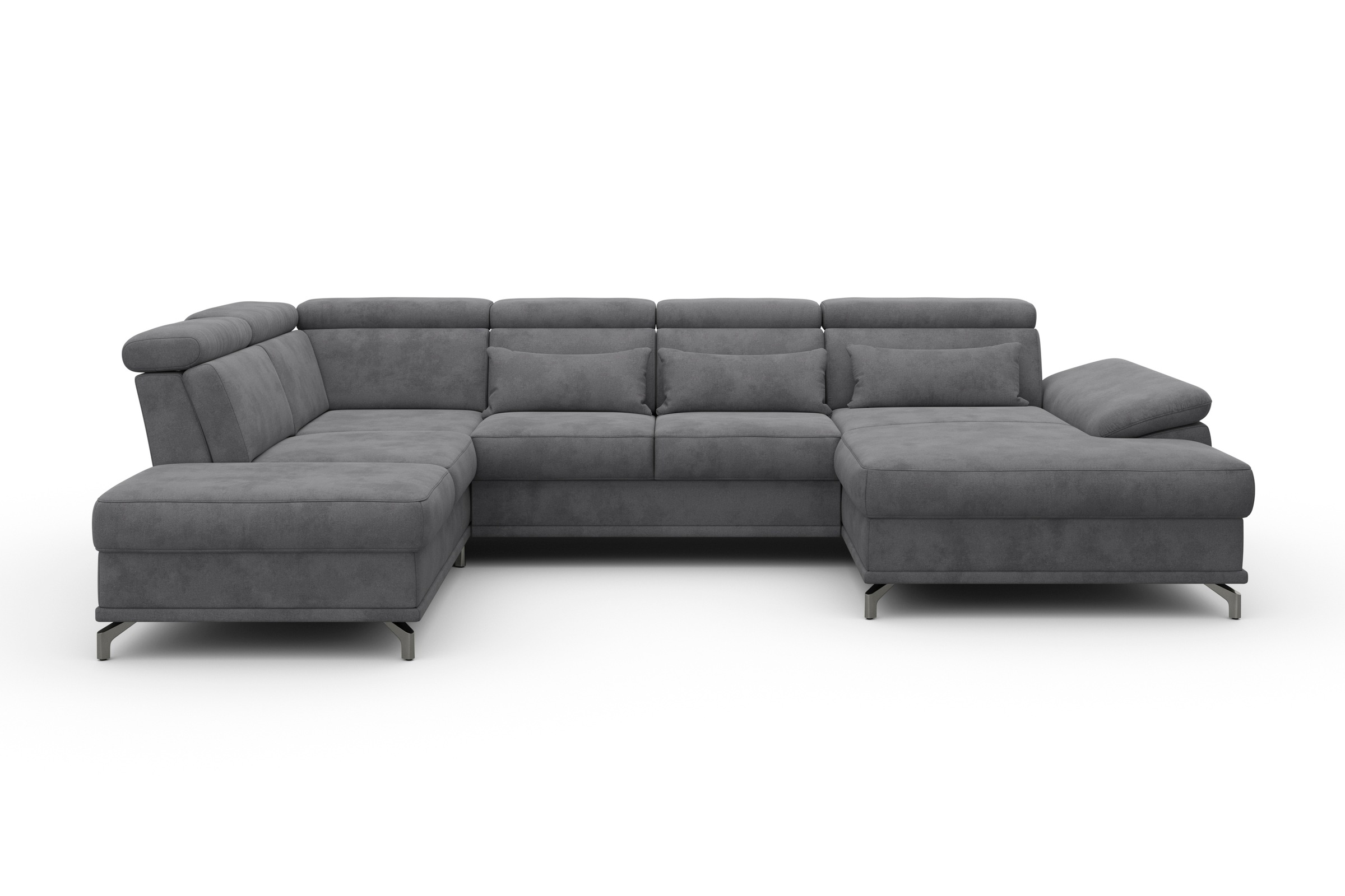 sit&more Wohnlandschaft »Cabrio U-Form, mit Sitztiefenverstellung, Arm- und Kopfteilverstellung«, 3 Nierenkissen, Federkern, optional Bettfunktion und Stauraum