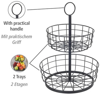 WENKO Eisen, (1 bestellen tlg.), | 2-stöckig BAUR pulverbeschichtetes Etagere,