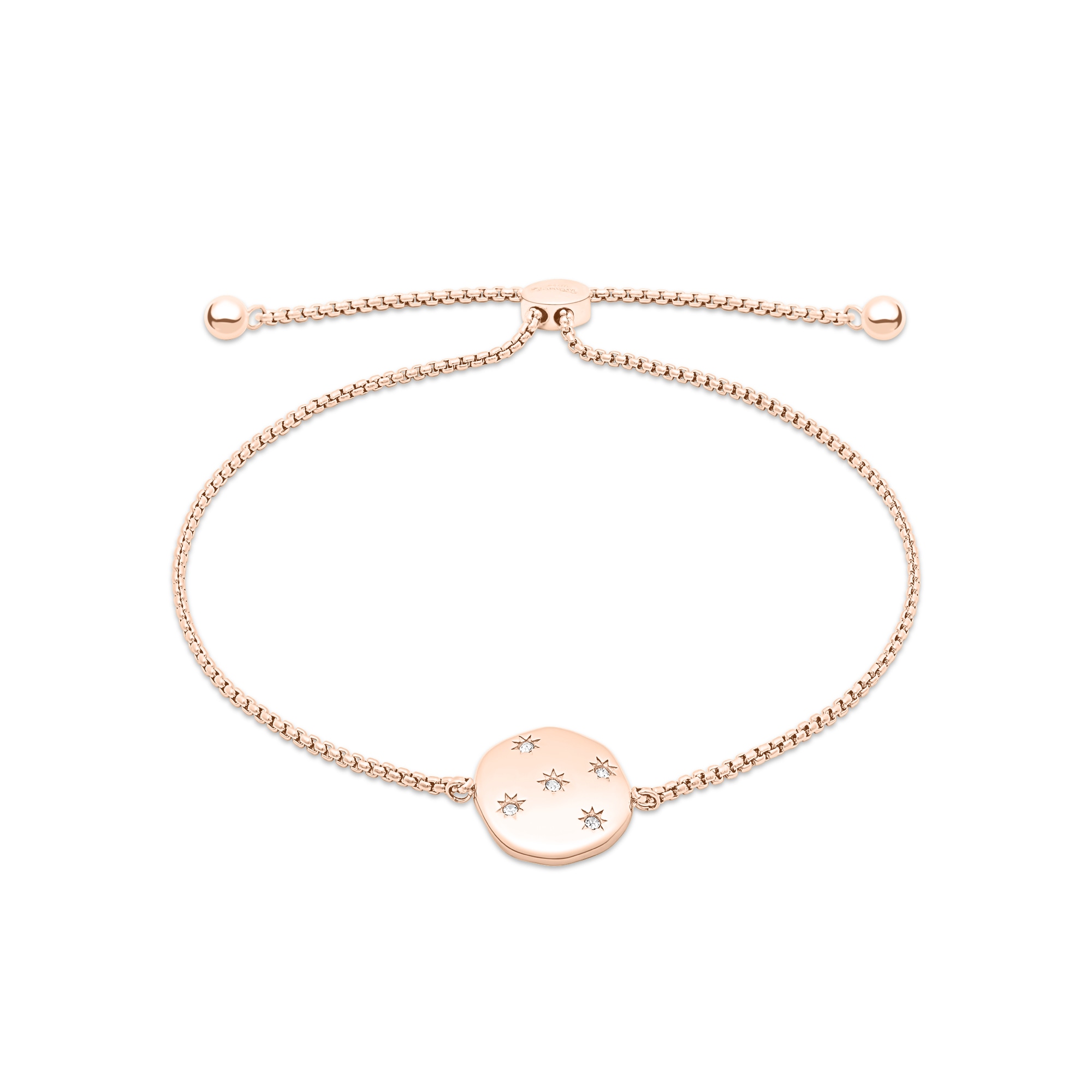 TAMARIS Damen Edelstahlarmband "Schmuck Geschenk Edelstahl Armkette Little Twinkel", 22cm, Edelstahlroségoldfarben, kristallweiß, kristallweiß,