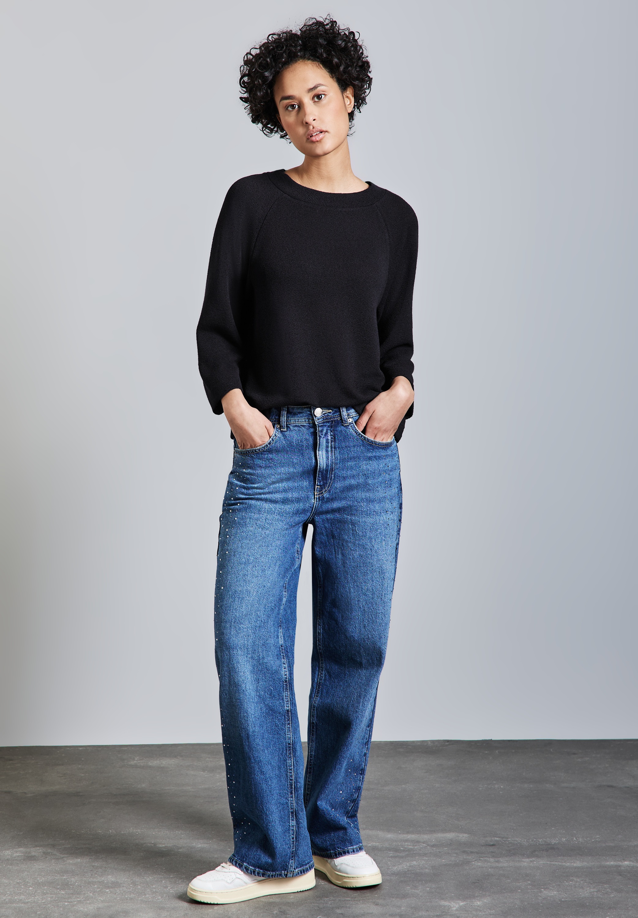 STREET ONE 3/4-Arm-Shirt, mit U-Boot-Ausschnitt
