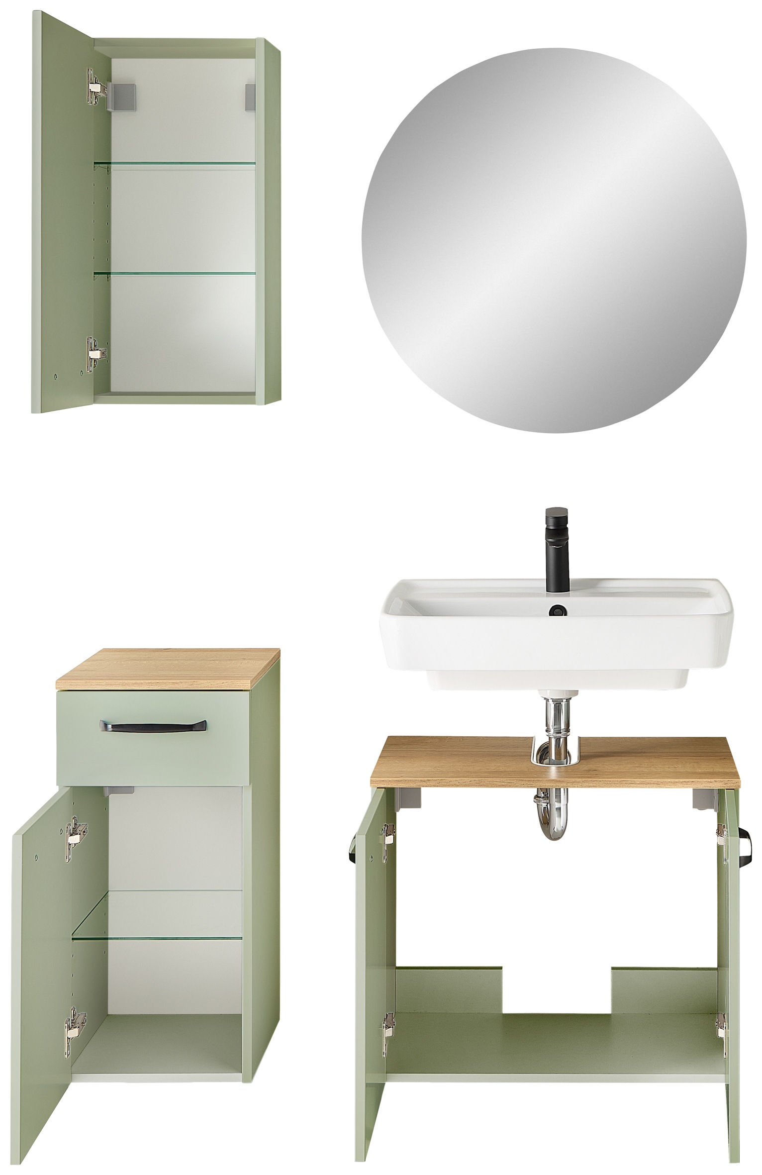 Thumbnail - Saphir Badmöbel-Set "Quickset 500, Waschbeckenunterschrank mit Spiegel" 4 Stk. tlg.