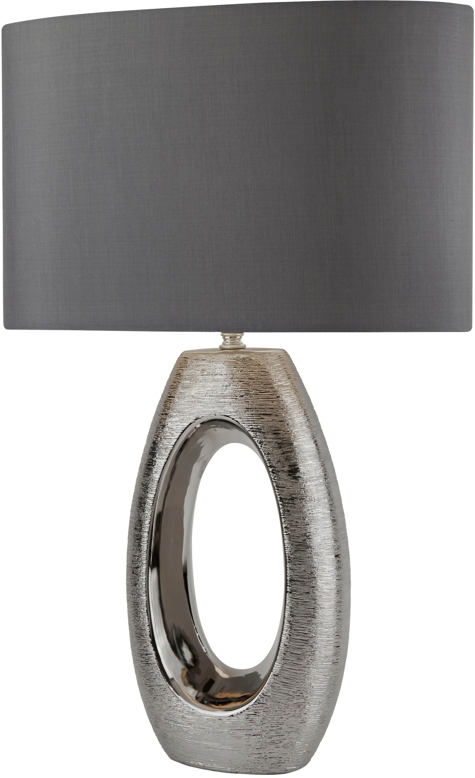 Searchlight Tischleuchte »Artisan-Tischleuchte - Keramik-Chromsockel und Seidenschirm« E27 1 Stk.