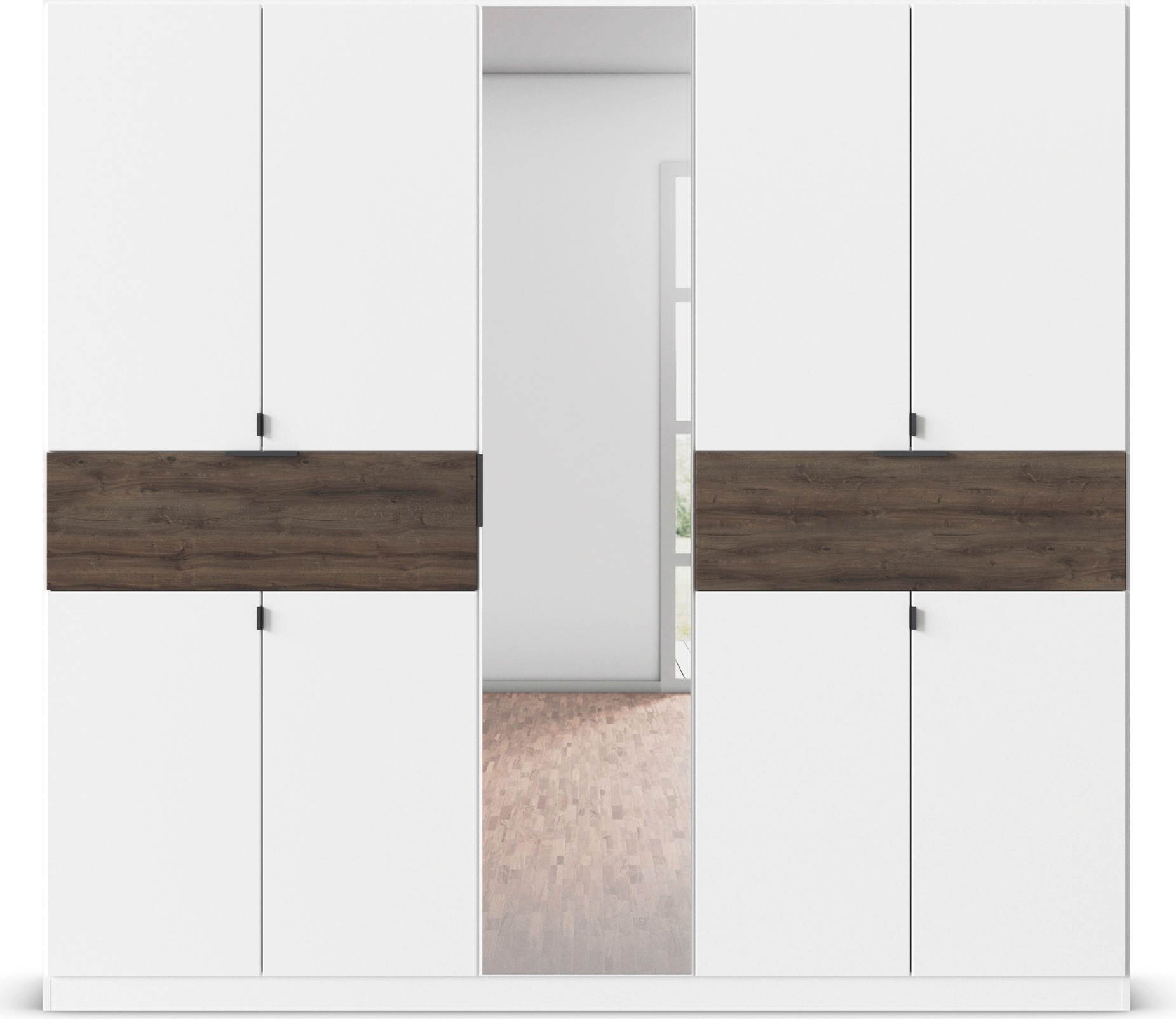 rauch Drehtürenschrank »Kleiderschrank Schrank Garderobe Wäscheschrank TICAO«, (Schubladen in der Höhe variabel positionierbar), mit 2 geräumigen Schubladen, viel Stauraum MADE IN GERMANY