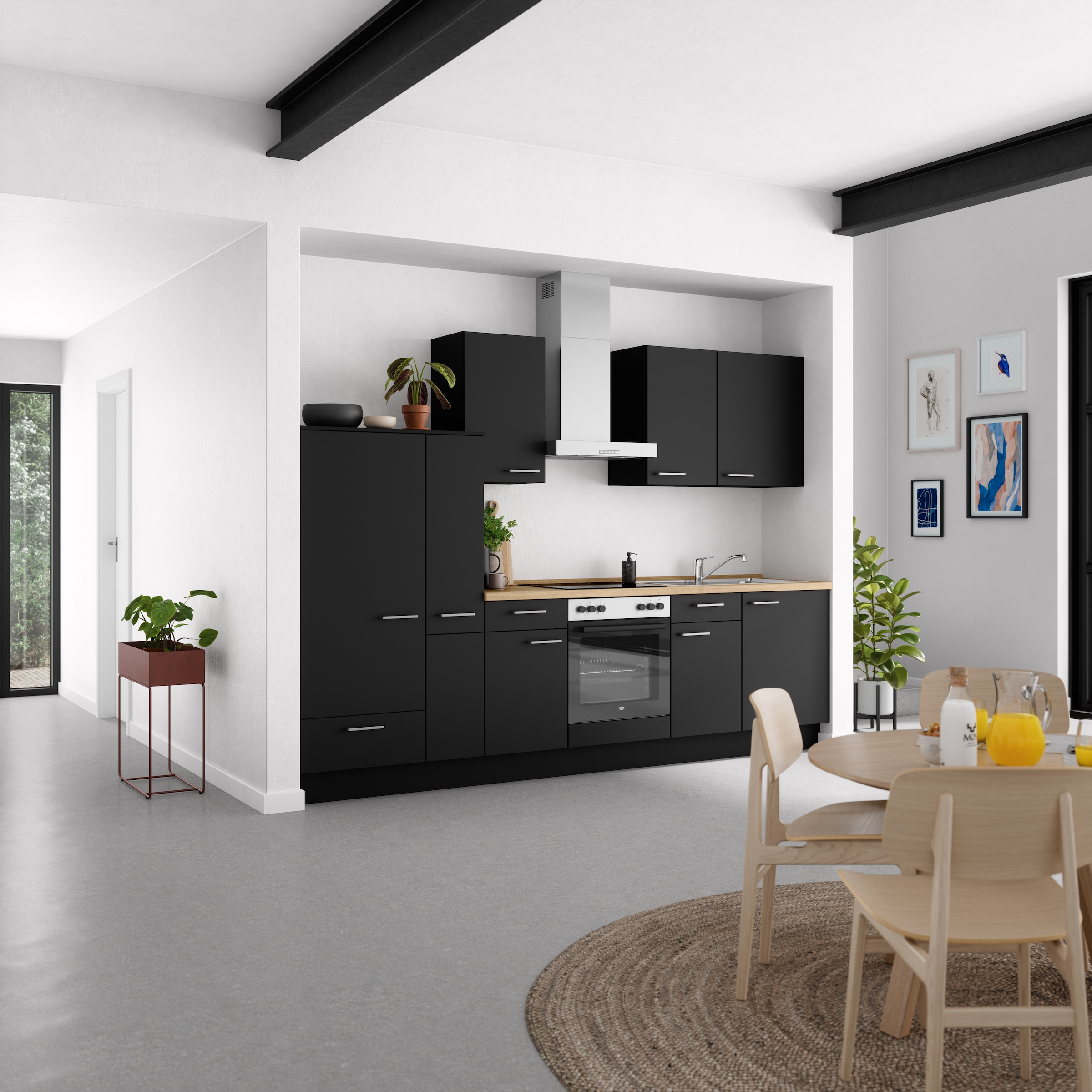 nobilia® Küchenzeile »"Touch I"«, vormontiert, Ausrichtung wählbar, Breite 300 cm, wahlw. mit E-Geräten