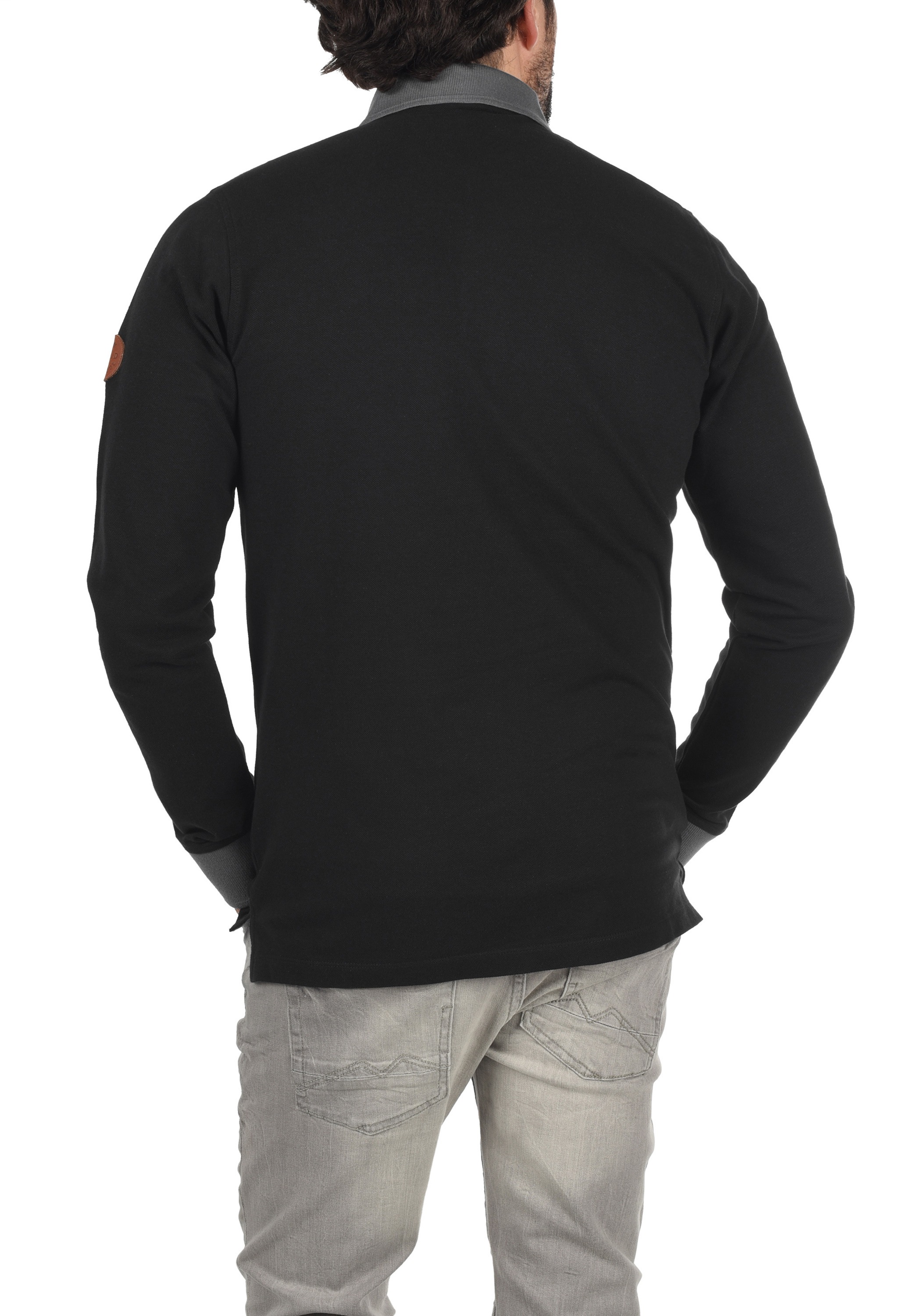 Langarm-Poloshirt BLEND "Langarm-Poloshirt BHRalle", Herren, Gr. M, schwarz, Web, Obermaterial: 100% Baumwolle CO., regular fit, Shirts 5