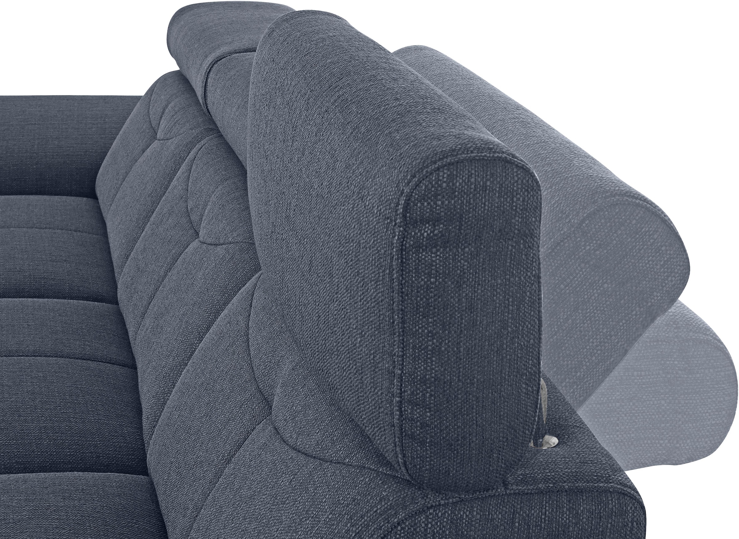 exxpo - sofa fashion Ecksofa »Spring, super bequem, mit Armteil- und Kopfteilfunktion«, L-Form, wahlweise mit Bettfunktion und Bettkasten