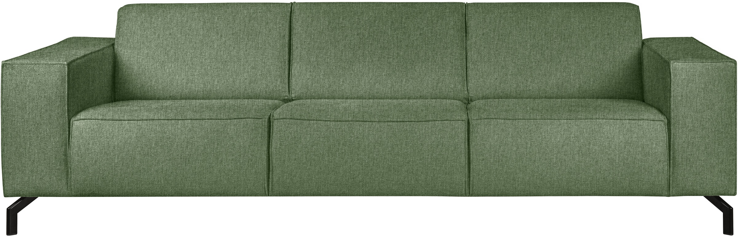 Home affaire 3-Sitzer »Lorcan 257 cm, weiches Sitzgefühl« mit schwarzen Metallfüßen, Lederoptik und in weichem Strukturstoff