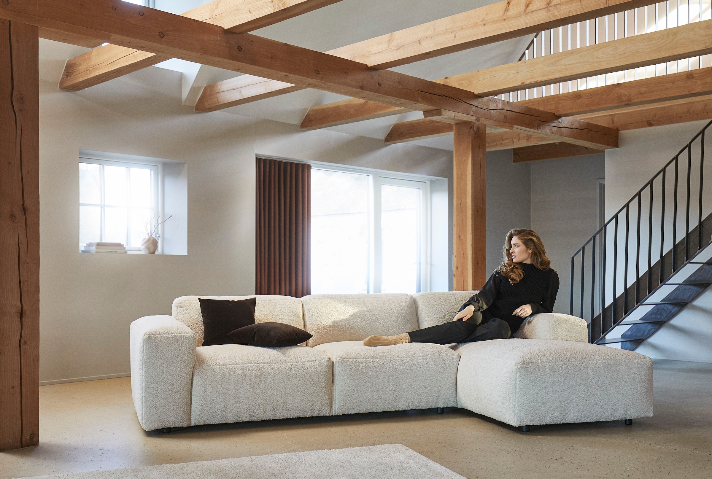 FLEXLUX Ecksofa »Lucera bequem und komfortabel durch hochwertigen Sitzaufbau, L-Form«, modern & anschmiegsam, Kaltschaum, Stahl-Wellenunterfederung
