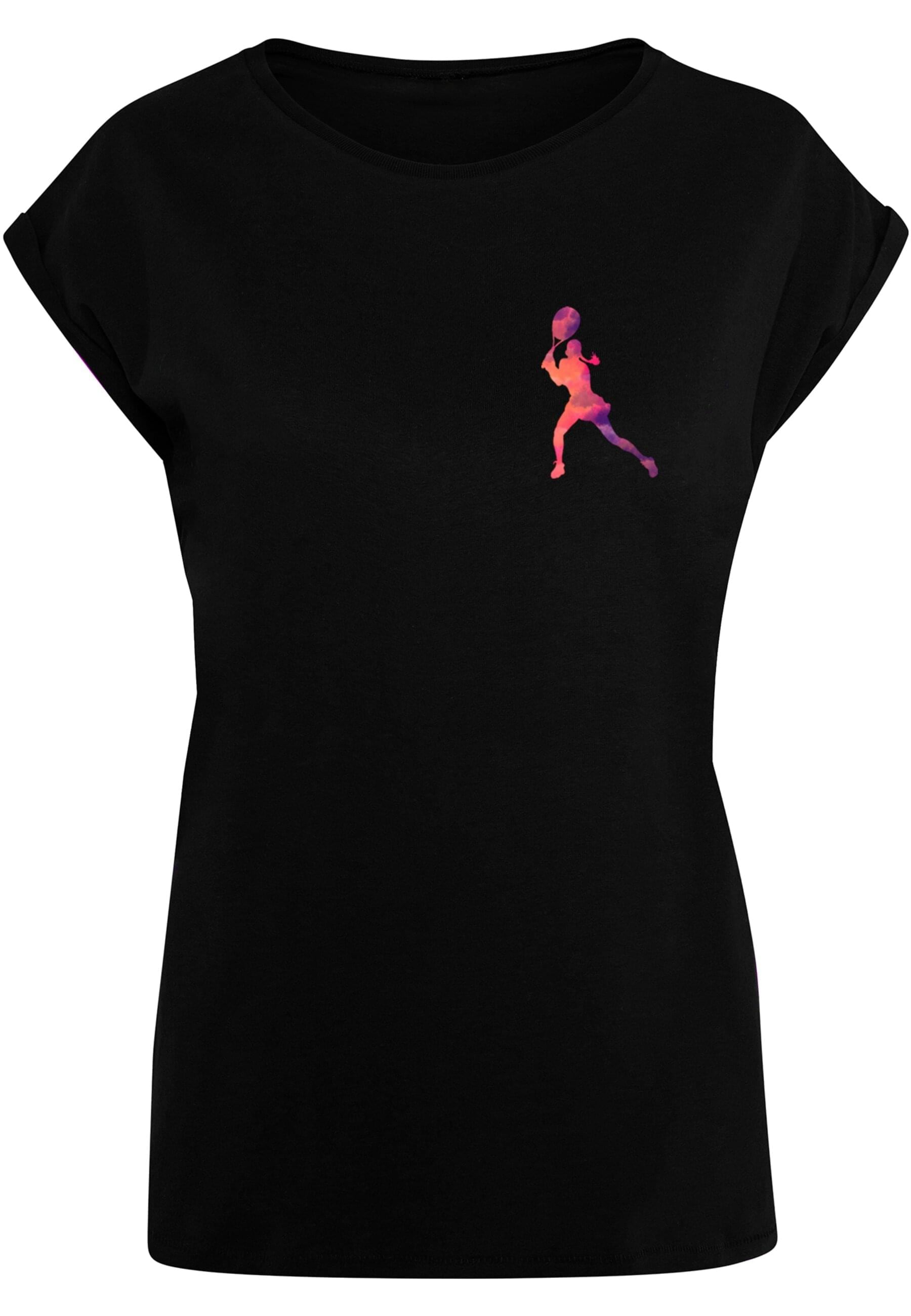 T-Shirt »Merchcode Damen Ladies Tennis Woman Silhouette - T-Shirt«, (1 tlg.)