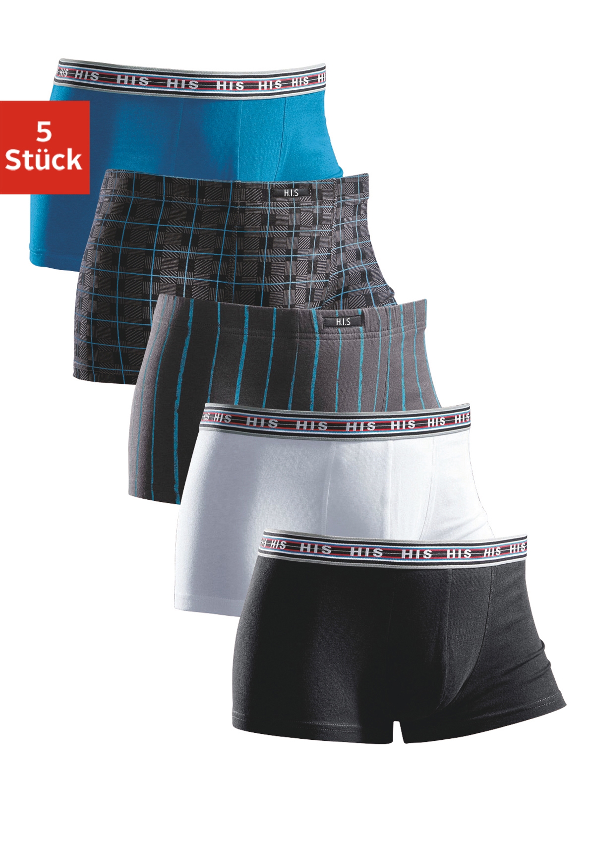 H.I.S Boxer "Boxershorts für Herren" Packung, 5 Stk. aus Baumwoll-Stretch günstig online kaufen