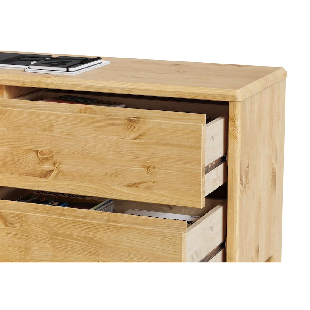 Home affaire Schreibtisch »Luven, Computertisch,«, zertifiziertes Massivholz, mit 2 Schubkasten, Breite 120 cm